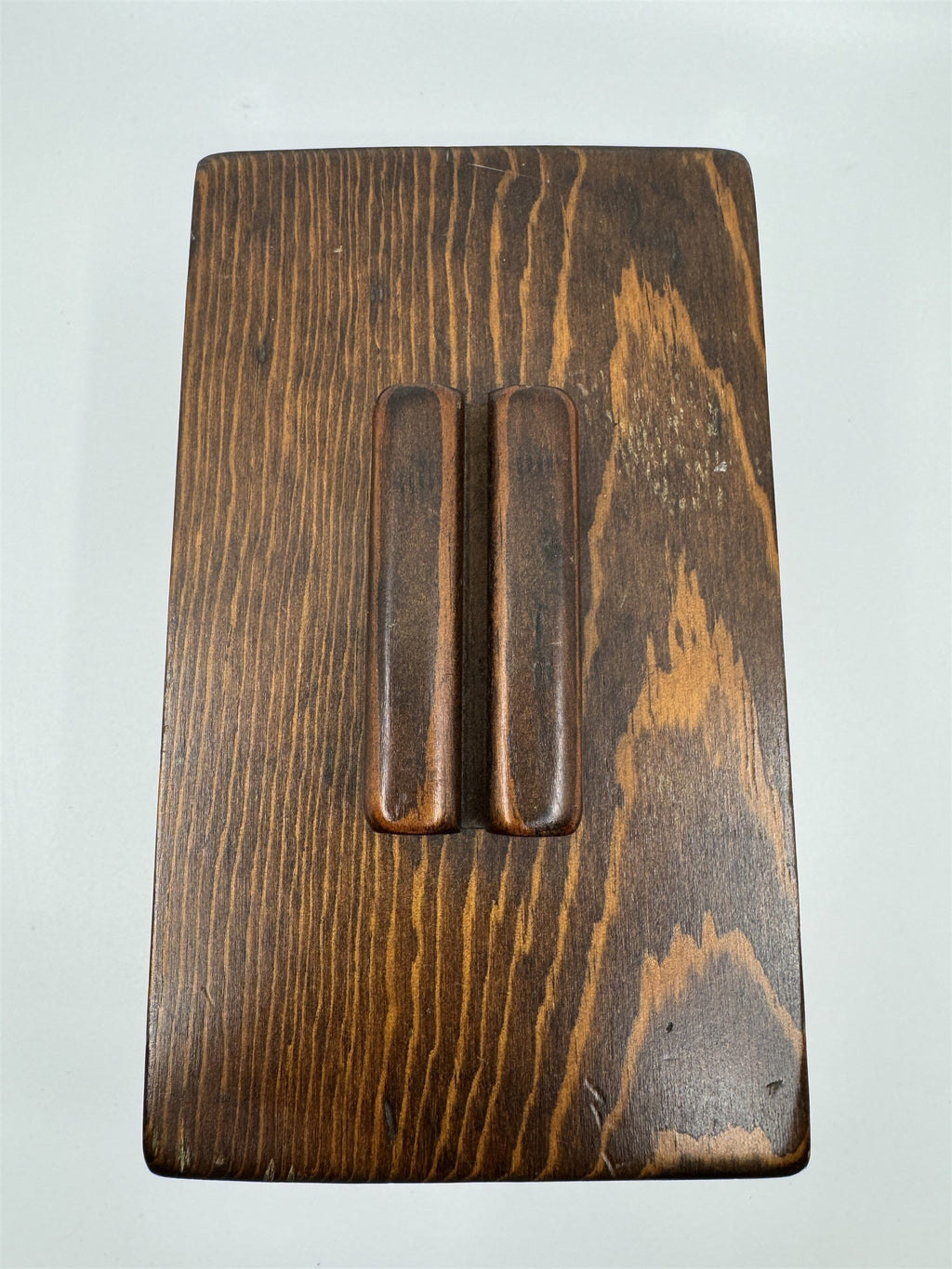 Vintage Kitchen Wooden Recipe Box Lift Off Lid /w Index Card Holder Wood Box