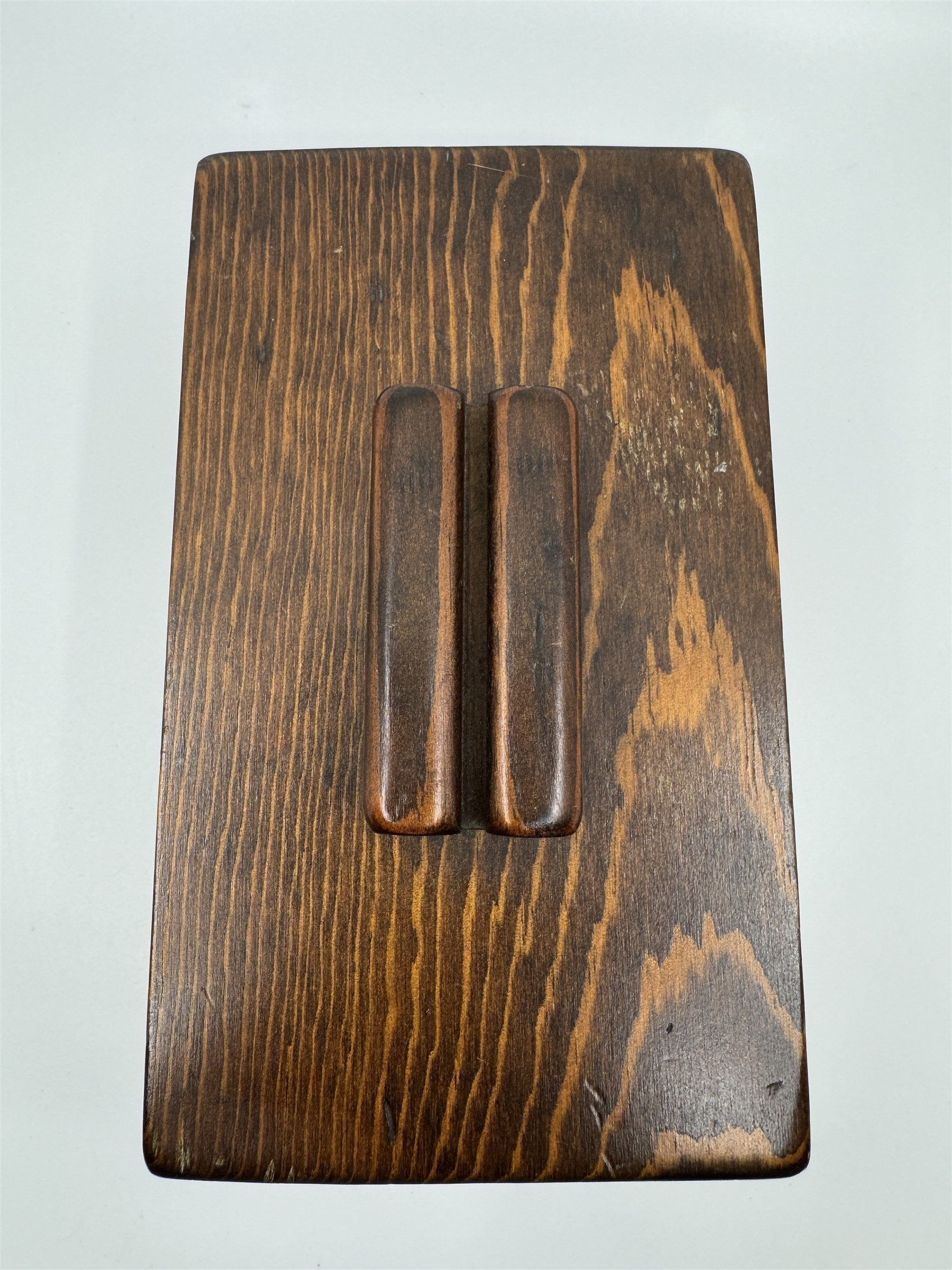 Vintage Kitchen Wooden Recipe Box Lift Off Lid /w Index Card Holder Wood Box