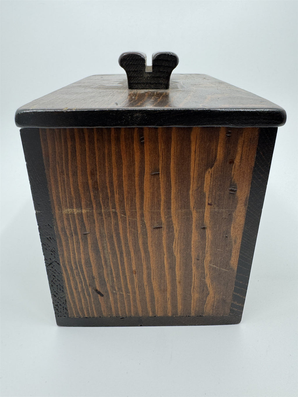 Vintage Kitchen Wooden Recipe Box Lift Off Lid /w Index Card Holder Wood Box