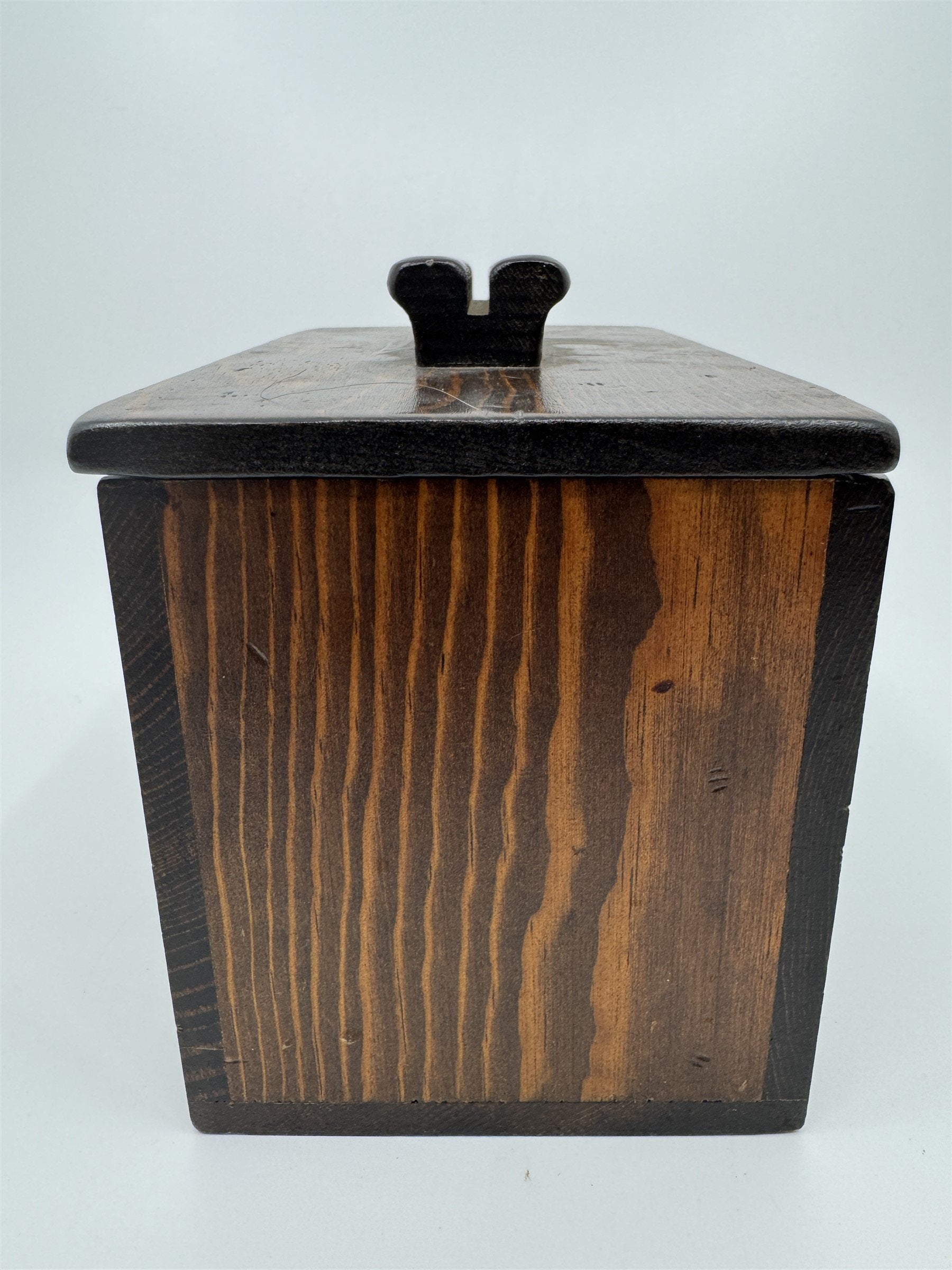 Vintage Kitchen Wooden Recipe Box Lift Off Lid /w Index Card Holder Wood Box