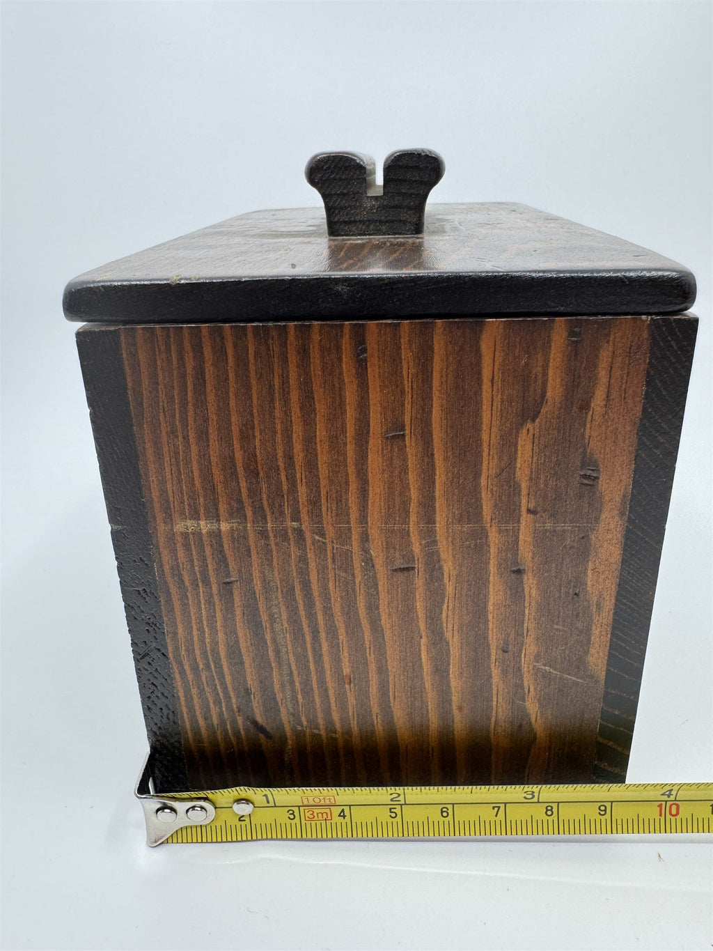 Vintage Kitchen Wooden Recipe Box Lift Off Lid /w Index Card Holder Wood Box