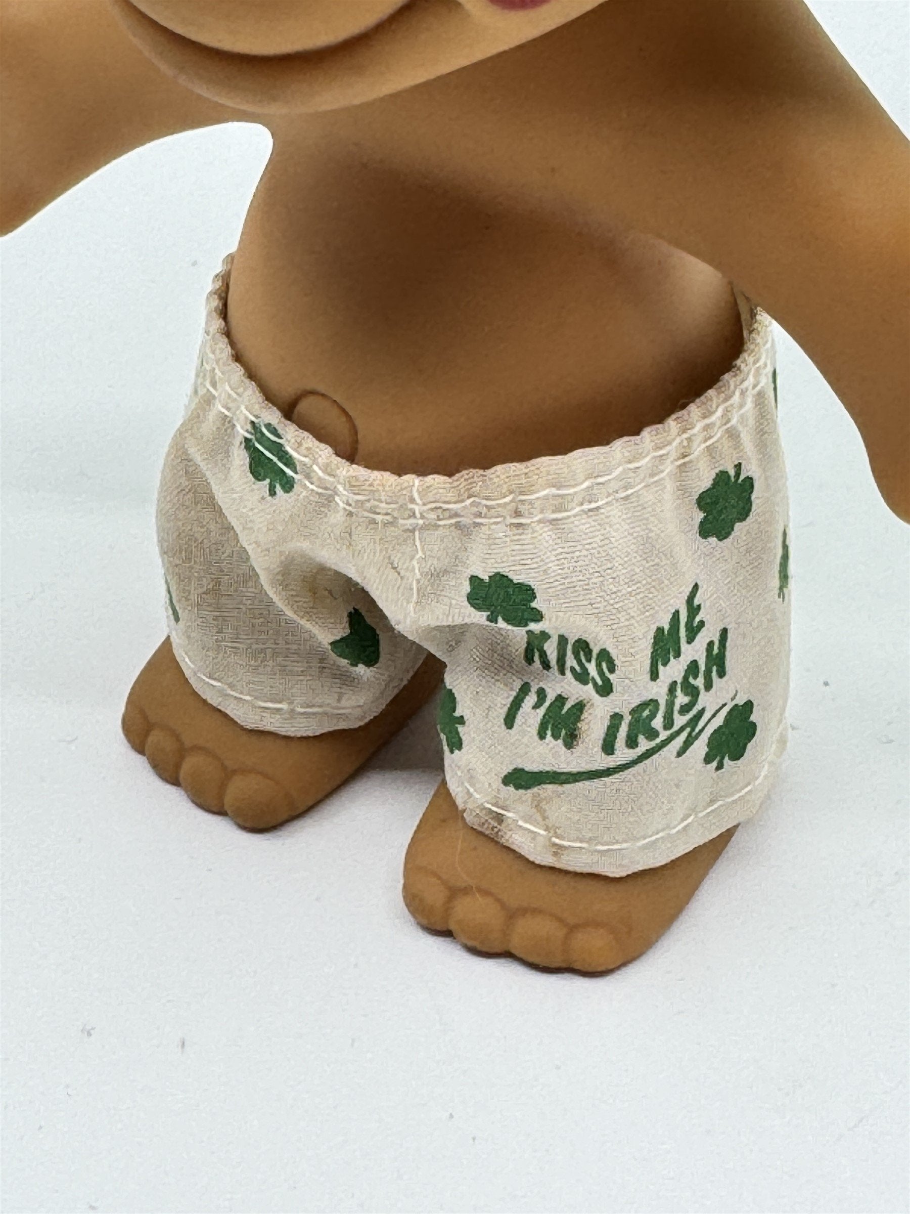 Vintage Troll Doll "Kiss Me I'm Irish" Green Hair 5" Tall Brown Eyes Irish RUSS