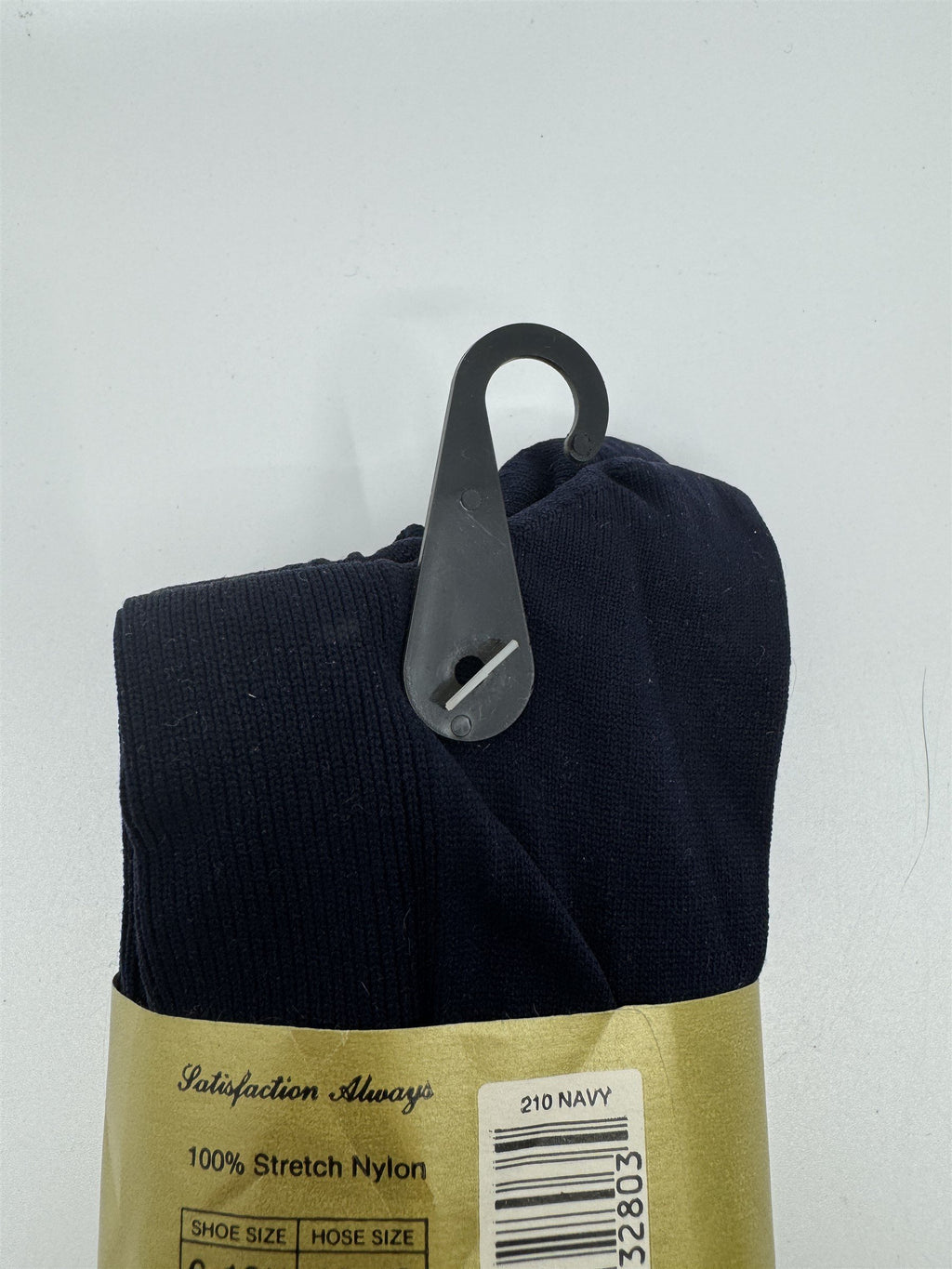 Vintage Kmart 3pk 100% Stretch Nylon Navy Blue Cable Panel Dress Socks 10-13 NOS