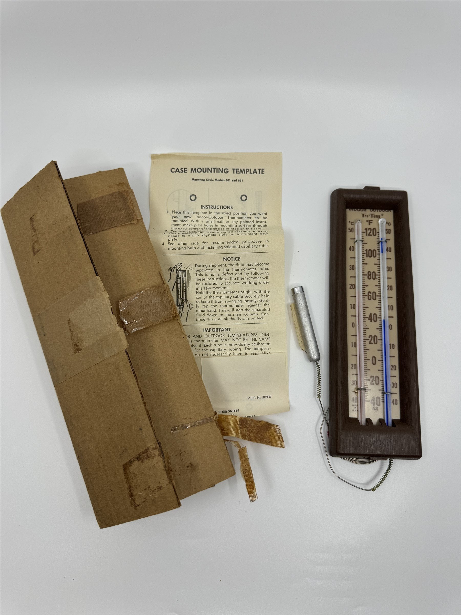 Vtg Tru-Temp #831 Indoor Outdoor Thermometer NOS NIB New Old Stock