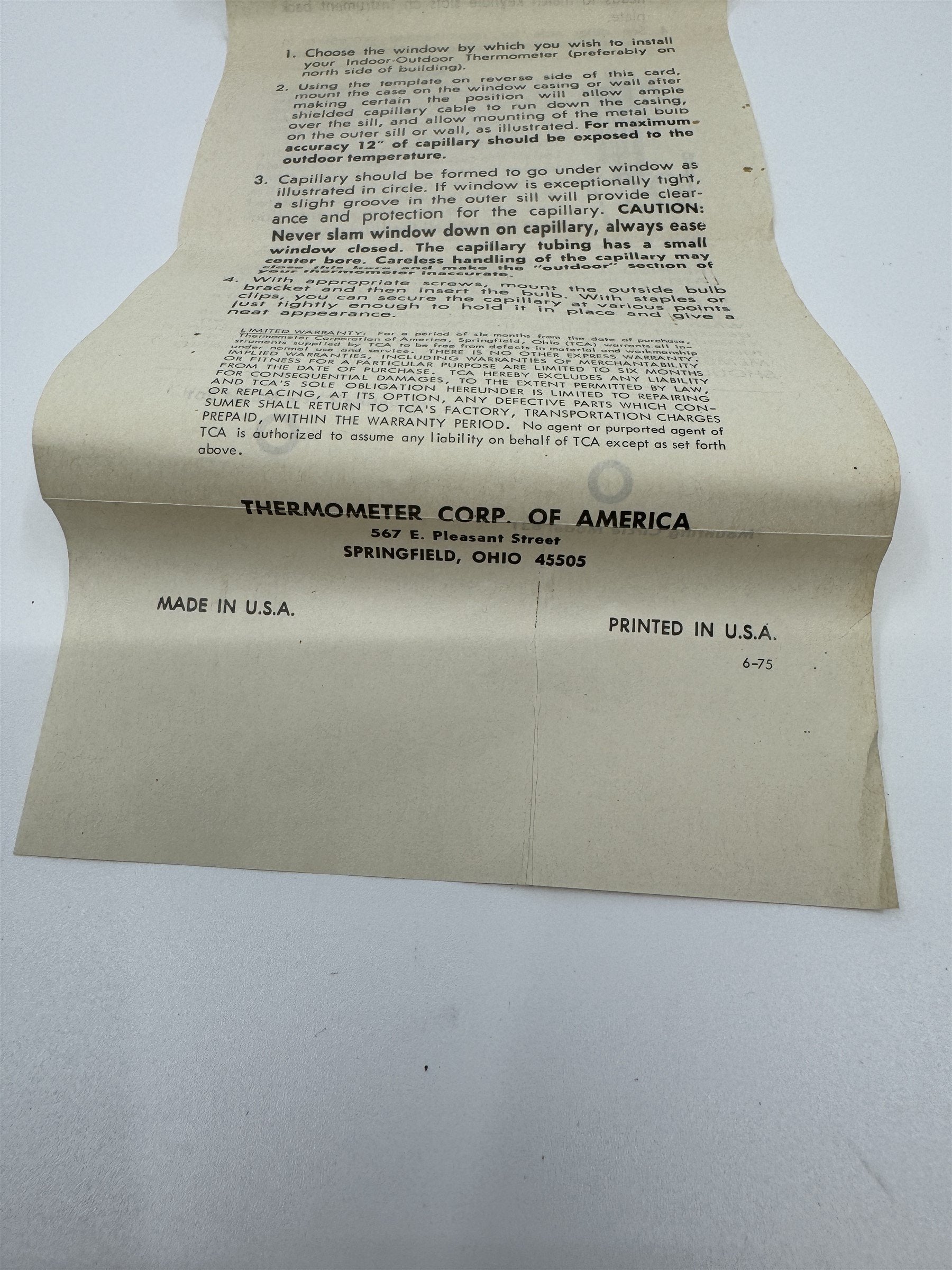 Vtg Tru-Temp #831 Indoor Outdoor Thermometer NOS NIB New Old Stock