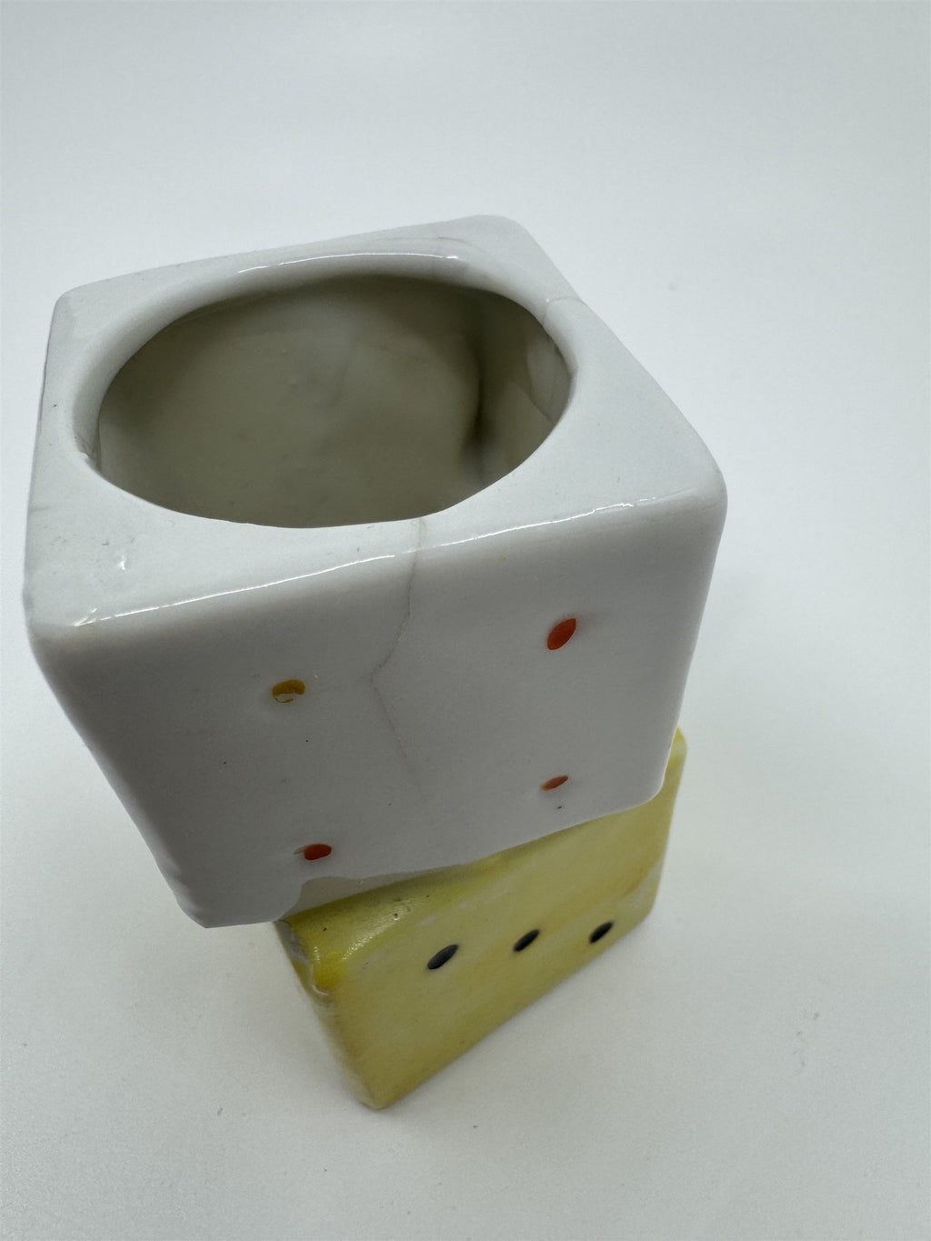 Baby Elephant With Dice Small Vintage Planter Toothbrush Holder 1950s JAPAN