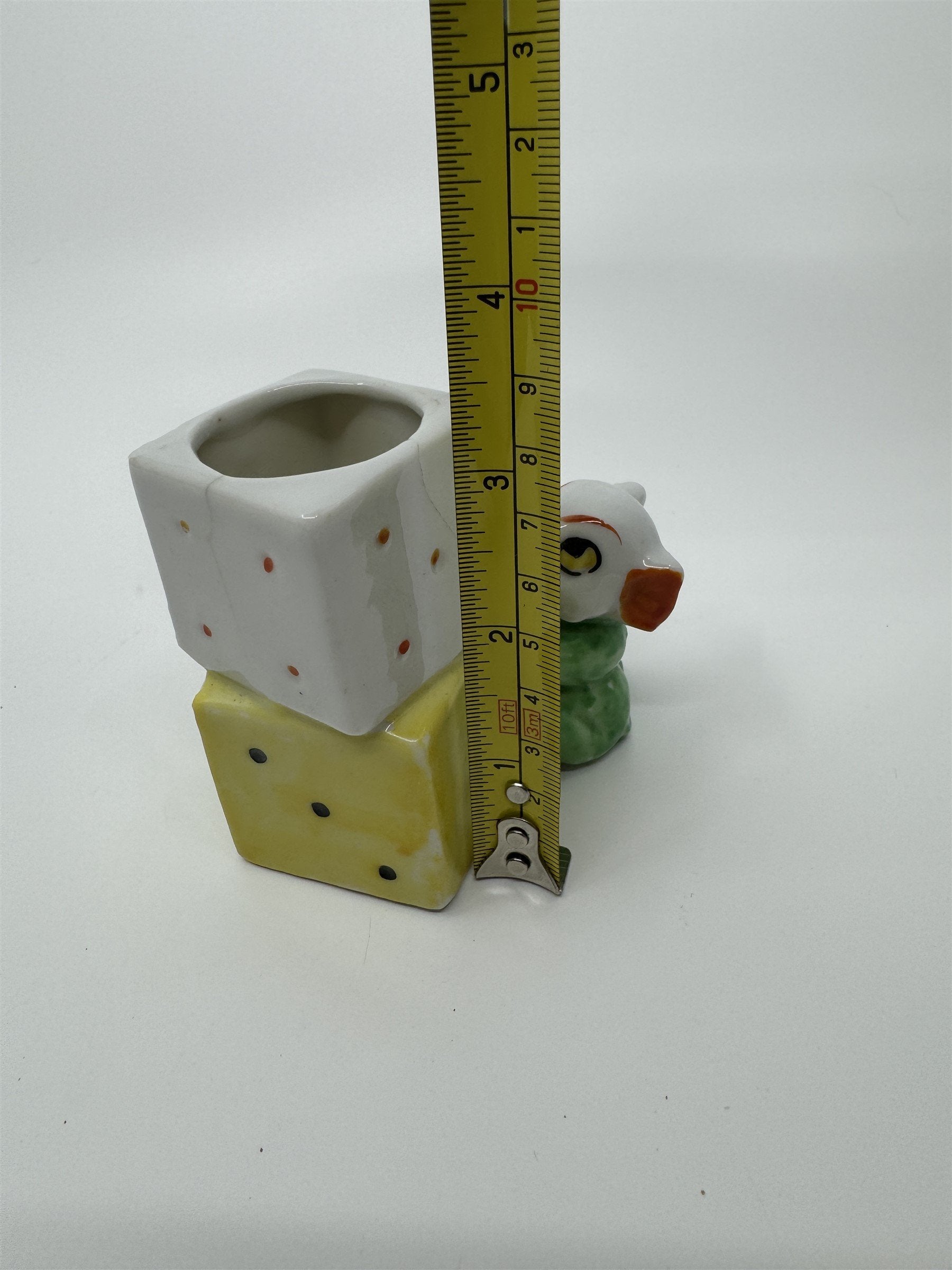 Baby Elephant With Dice Small Vintage Planter Toothbrush Holder 1950s JAPAN