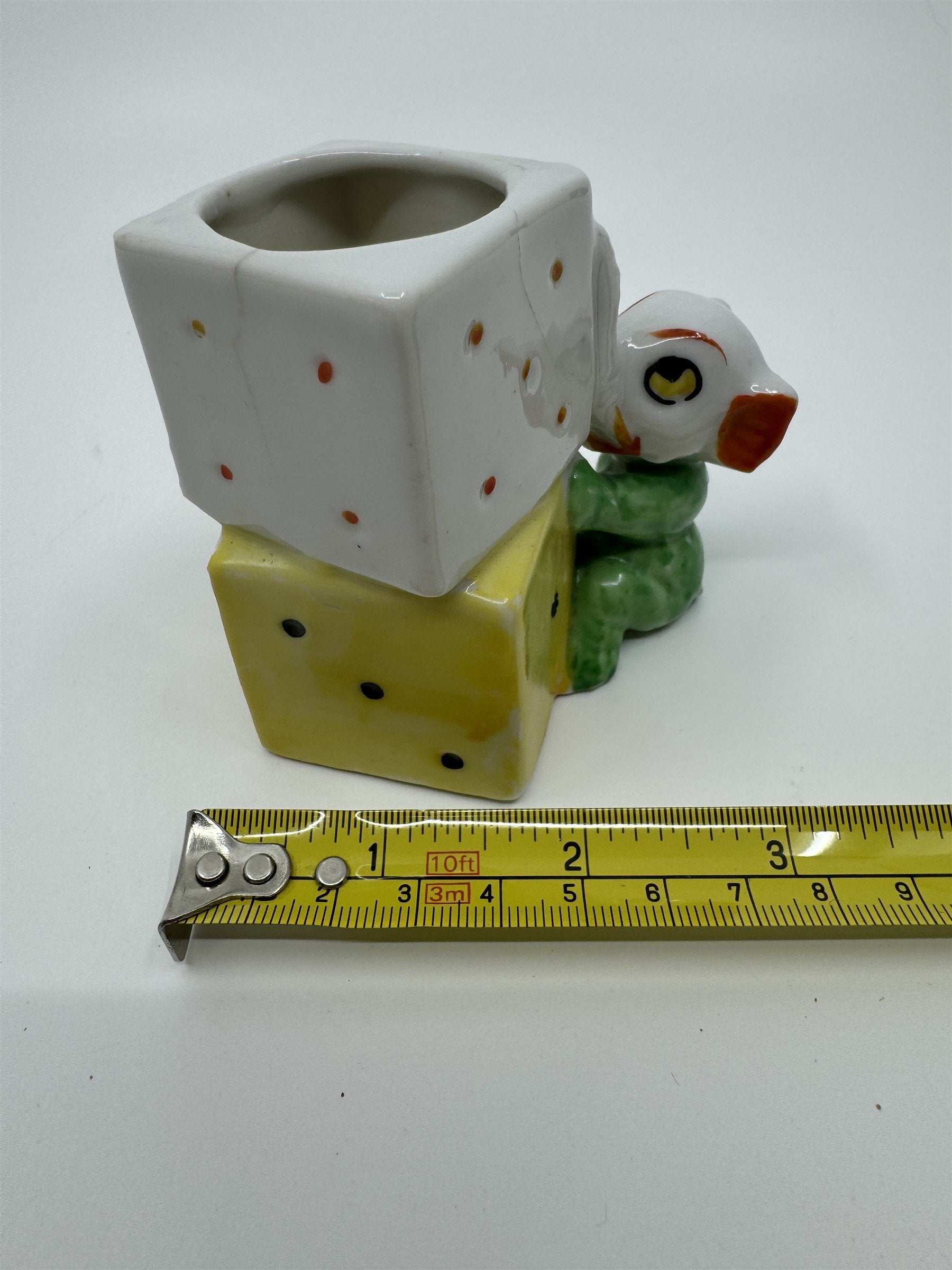 Baby Elephant With Dice Small Vintage Planter Toothbrush Holder 1950s JAPAN