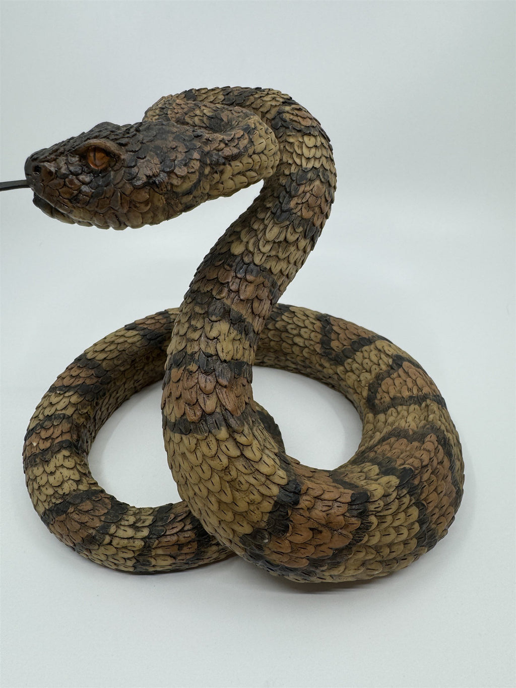 Realistic Resin Plastic Rattle Snake Adult and Baby Set Reptile Figurine Statues