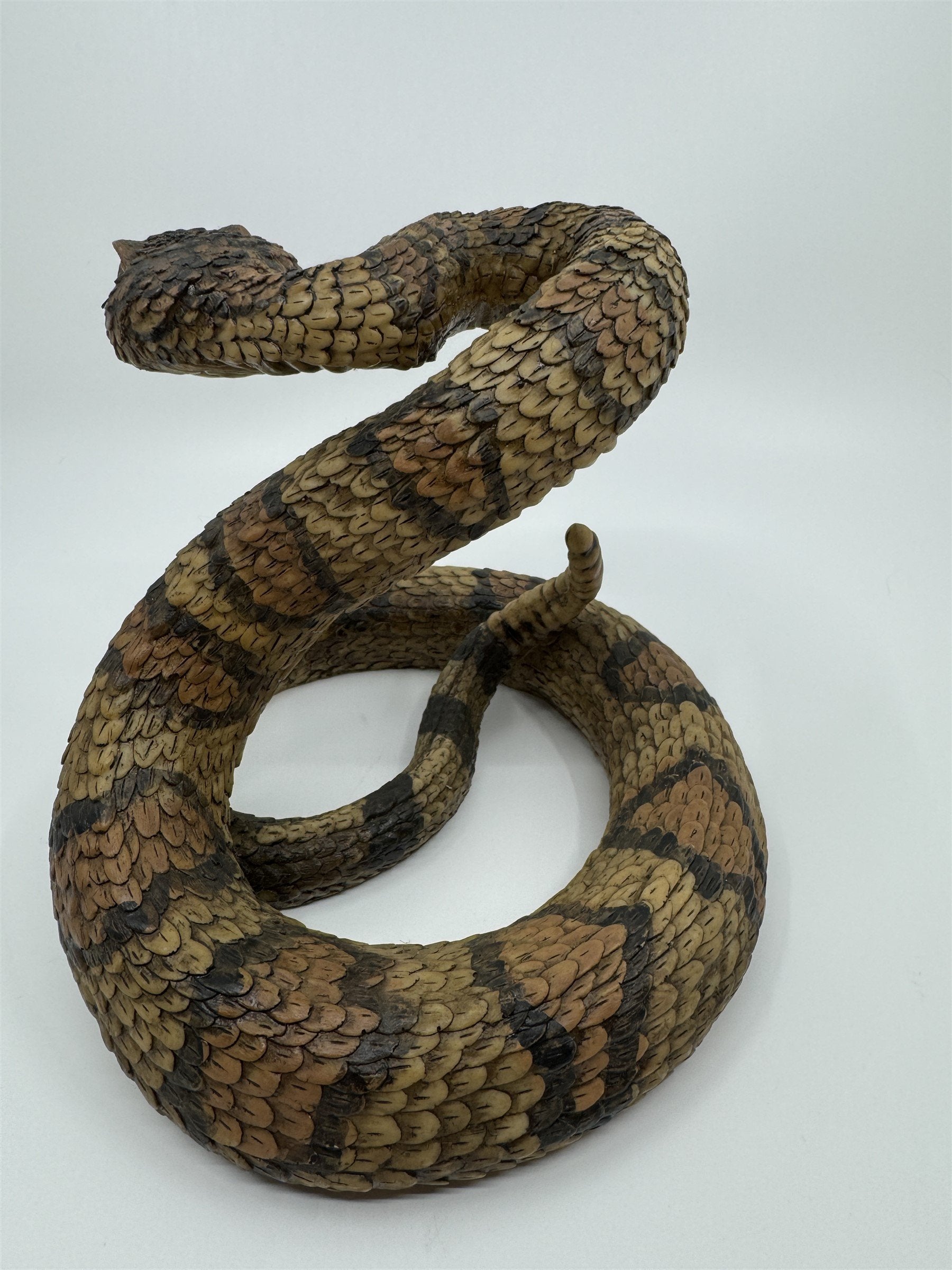 Realistic Resin Plastic Rattle Snake Adult and Baby Set Reptile Figurine Statues