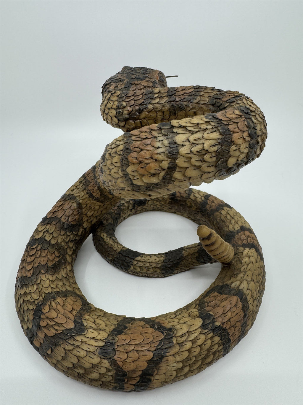 Realistic Resin Plastic Rattle Snake Adult and Baby Set Reptile Figurine Statues