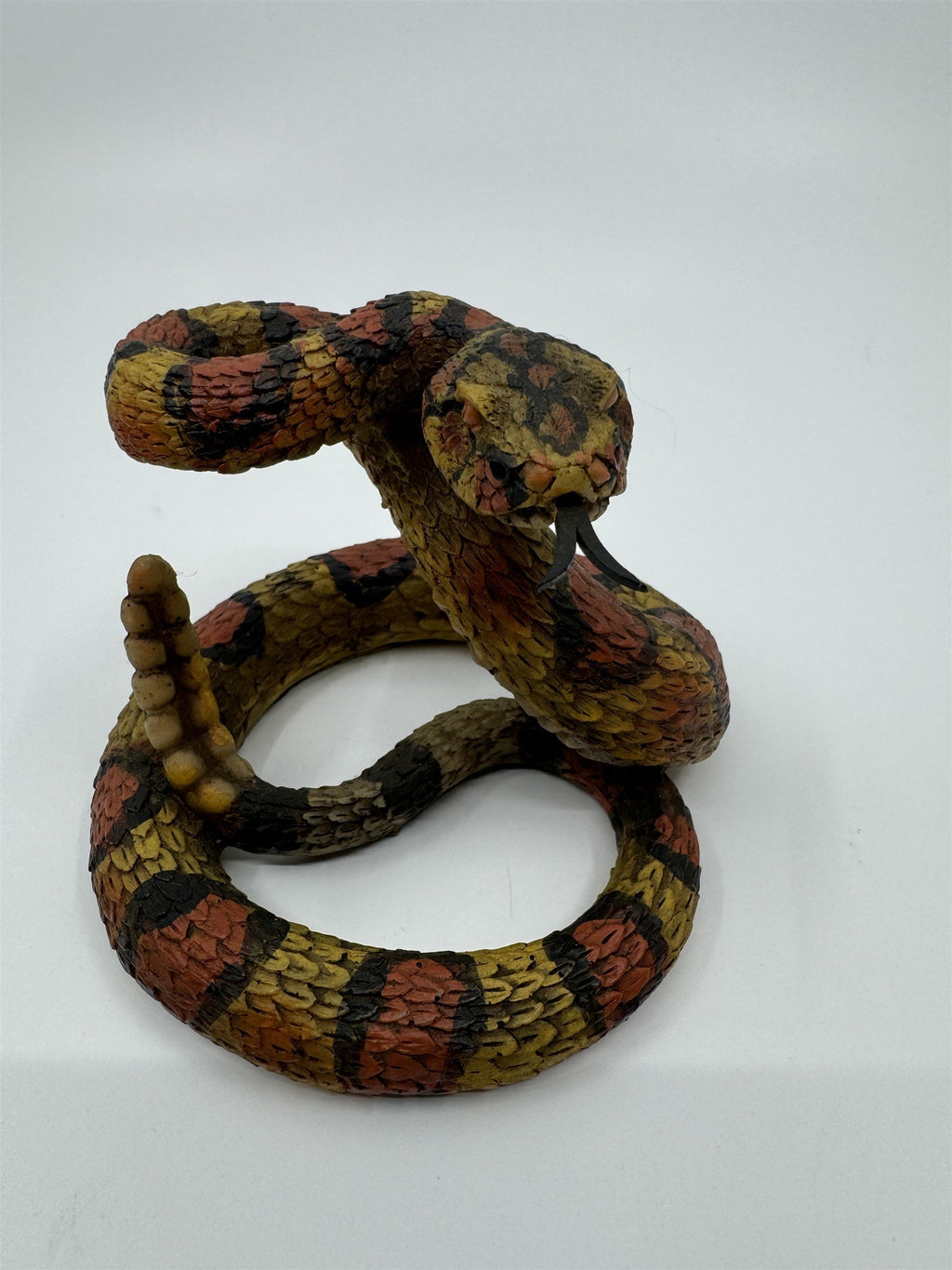 Realistic Resin Plastic Rattle Snake Adult and Baby Set Reptile Figurine Statues