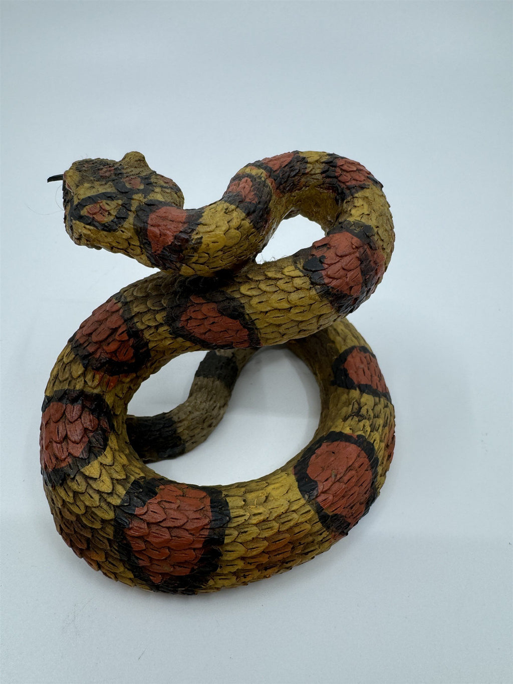 Realistic Resin Plastic Rattle Snake Adult and Baby Set Reptile Figurine Statues