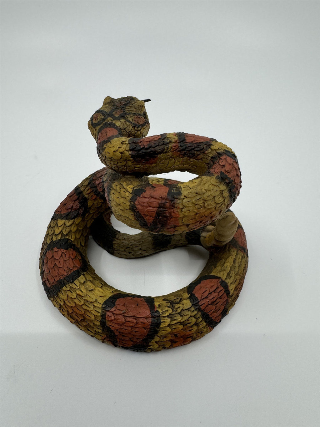 Realistic Resin Plastic Rattle Snake Adult and Baby Set Reptile Figurine Statues