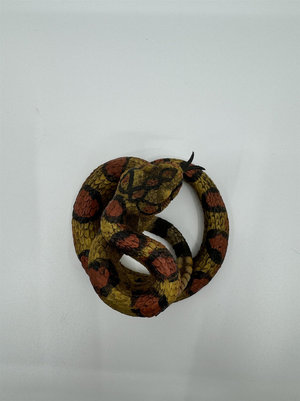 Realistic Resin Plastic Rattle Snake Adult and Baby Set Reptile Figurine Statues
