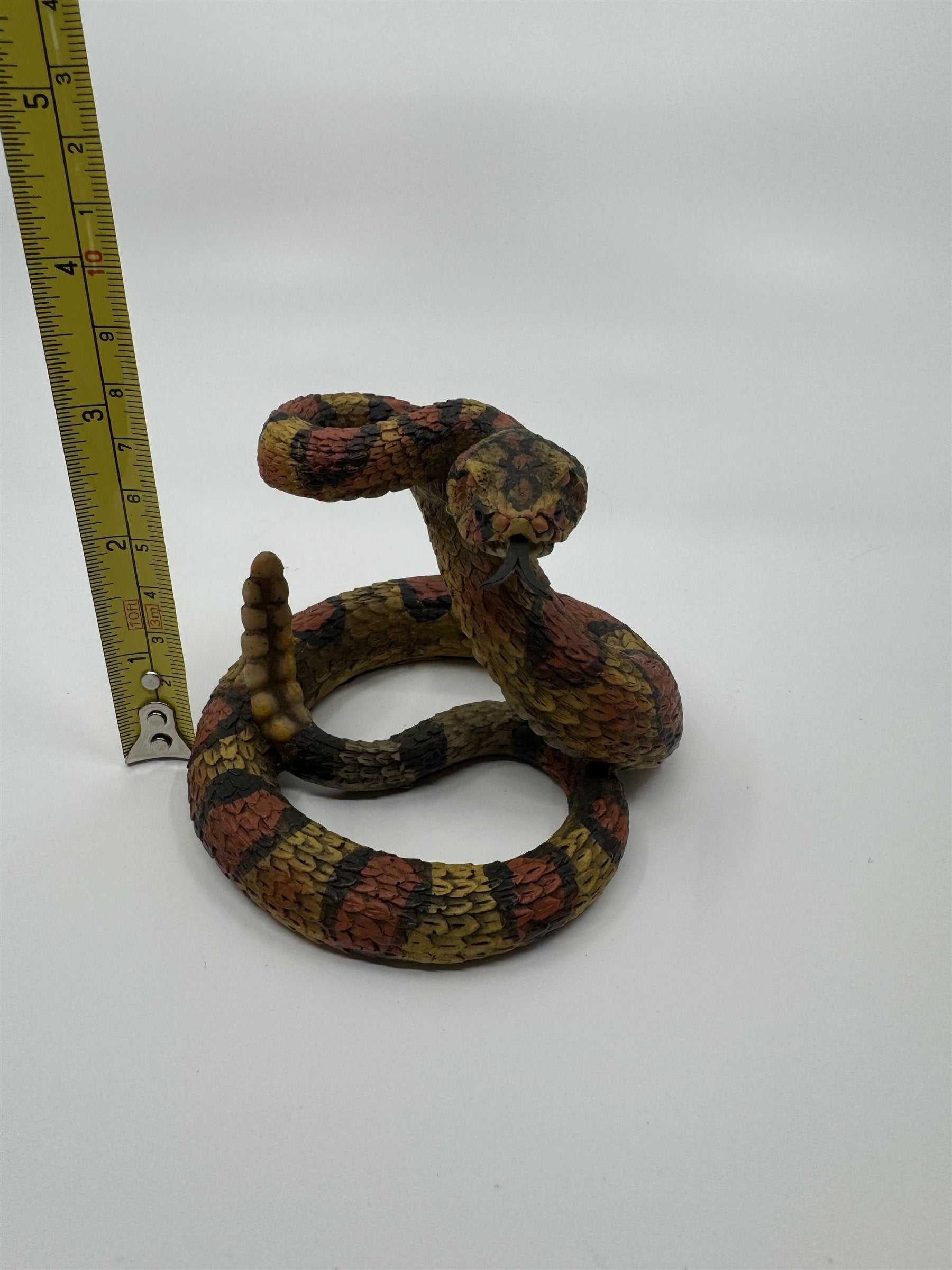 Realistic Resin Plastic Rattle Snake Adult and Baby Set Reptile Figurine Statues