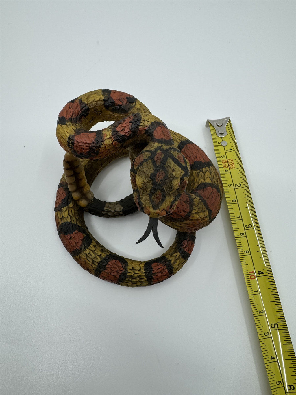 Realistic Resin Plastic Rattle Snake Adult and Baby Set Reptile Figurine Statues