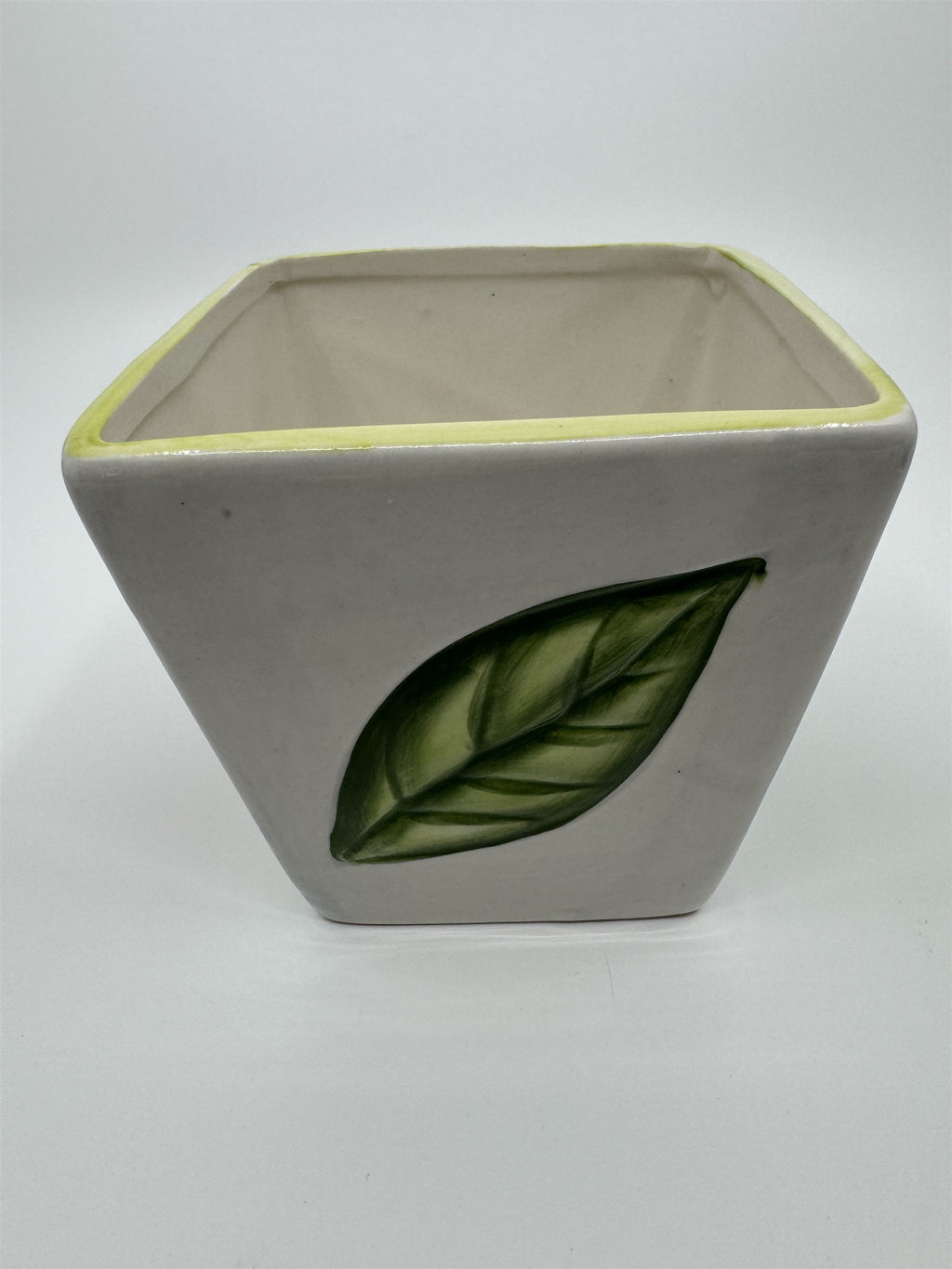 Vintage Ladybug Leaf Leaves Beetle Ceramic Planter