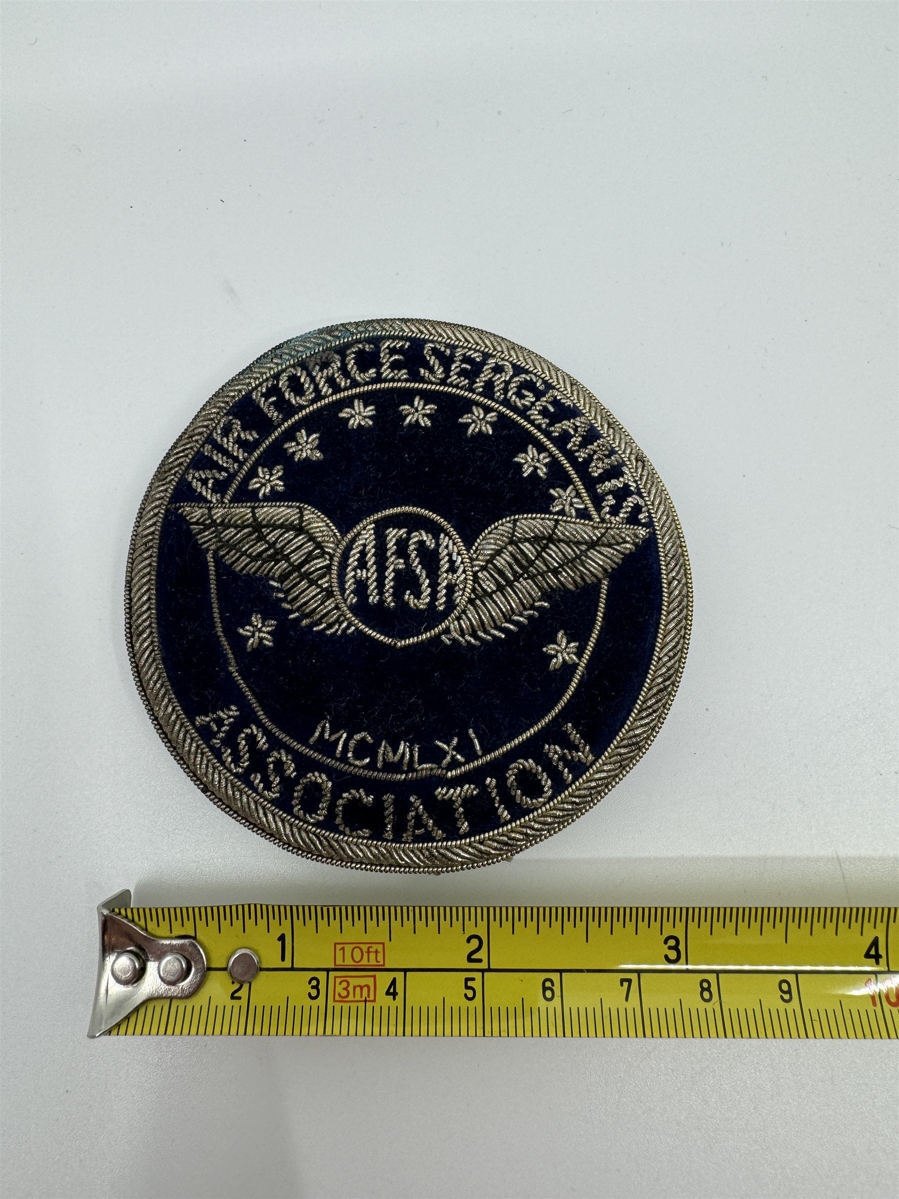 Vintage Air Force Sergeants Association AFSA MCMLXI Patch Triple-Pin Cloth