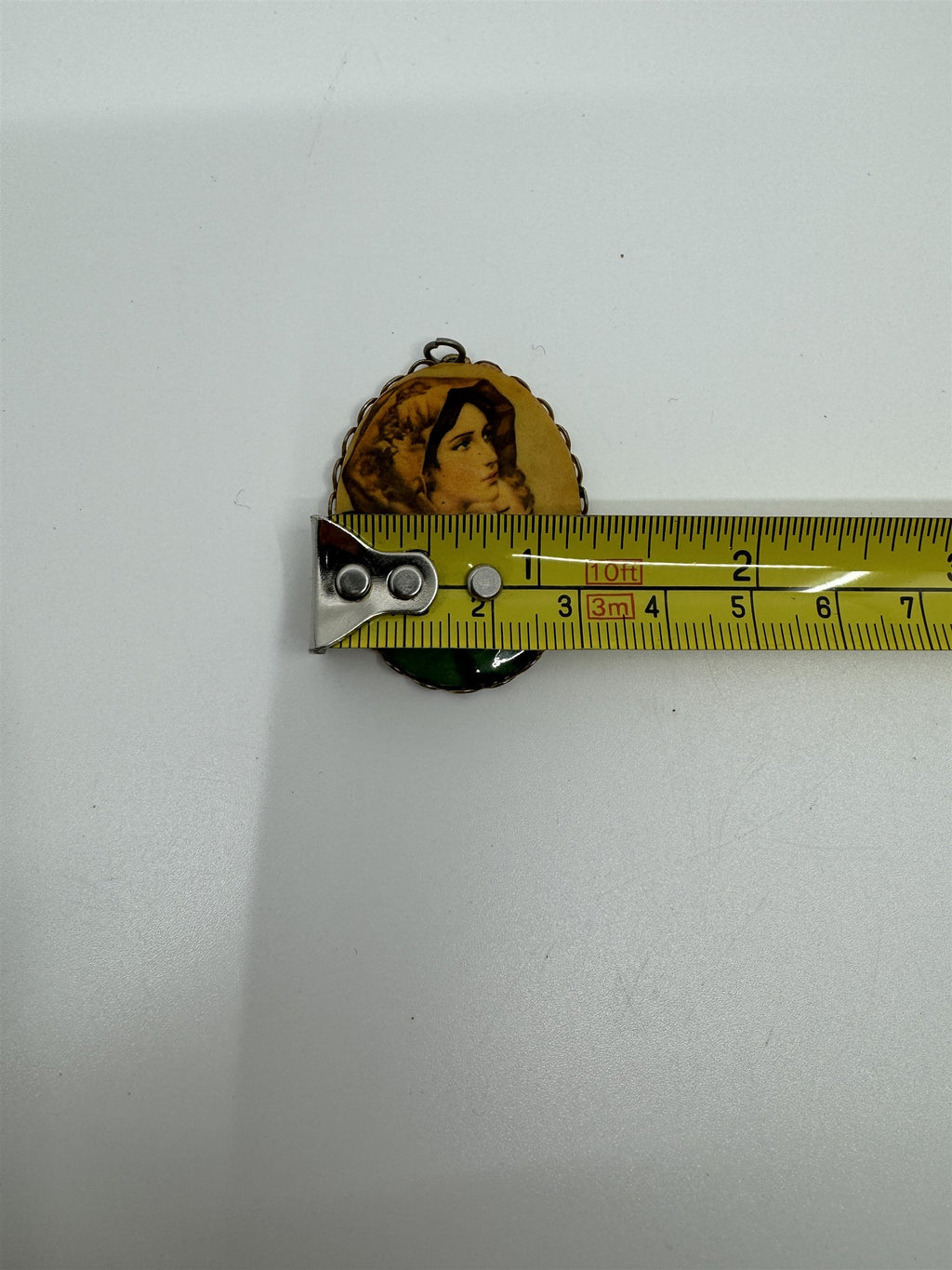 Vintage Virgin Mother Mary and Baby Jesus Child Amulet Medal for Necklace