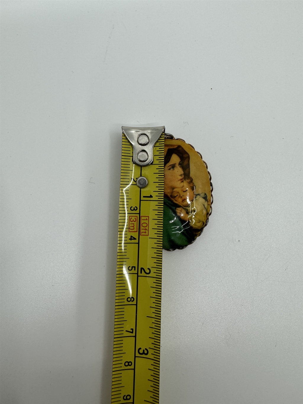 Vintage Virgin Mother Mary and Baby Jesus Child Amulet Medal for Necklace