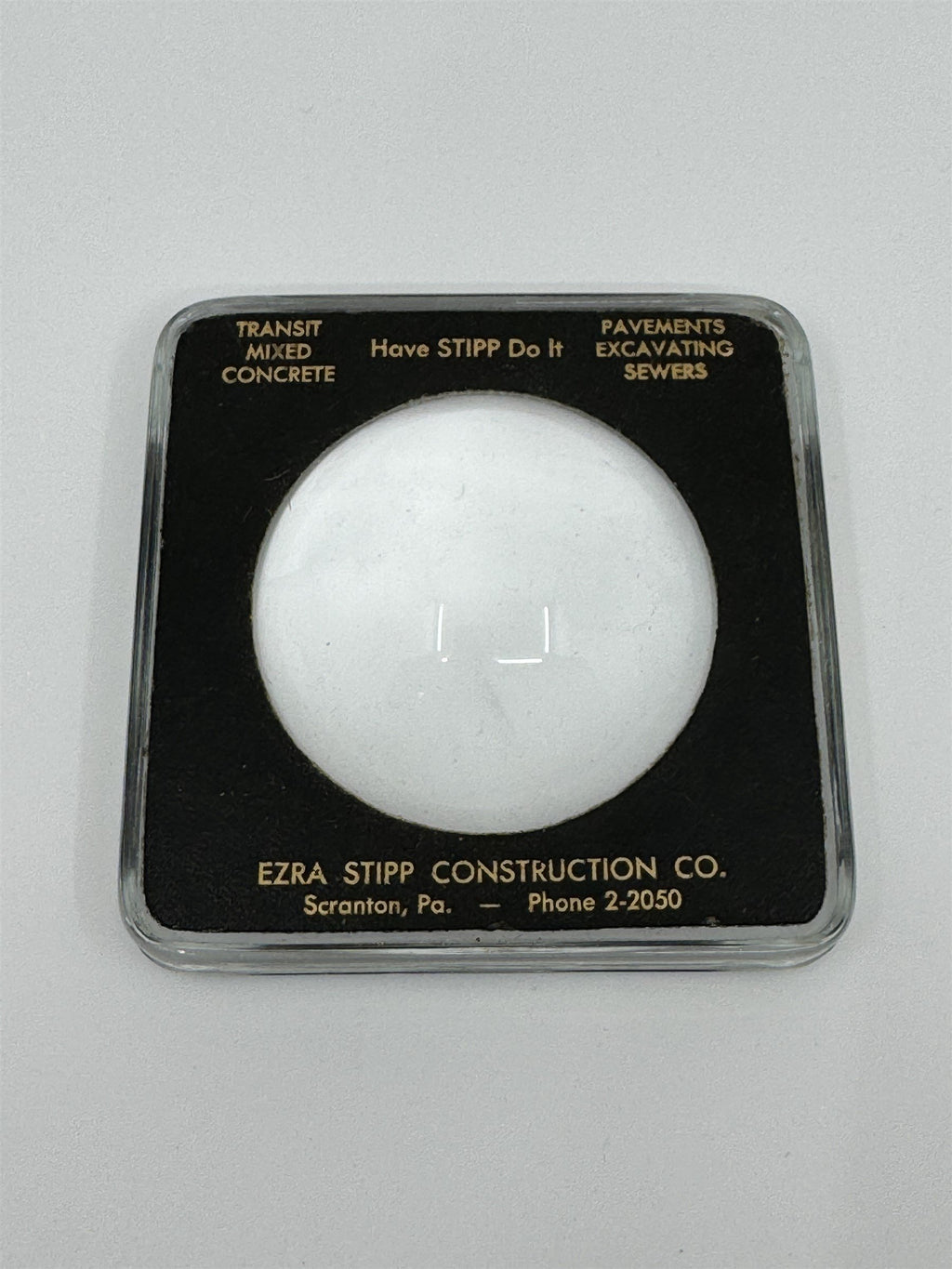 Vintage Map Reader Magnifier Ezra Stipp Construction Co Scranton PA Pennsylvania