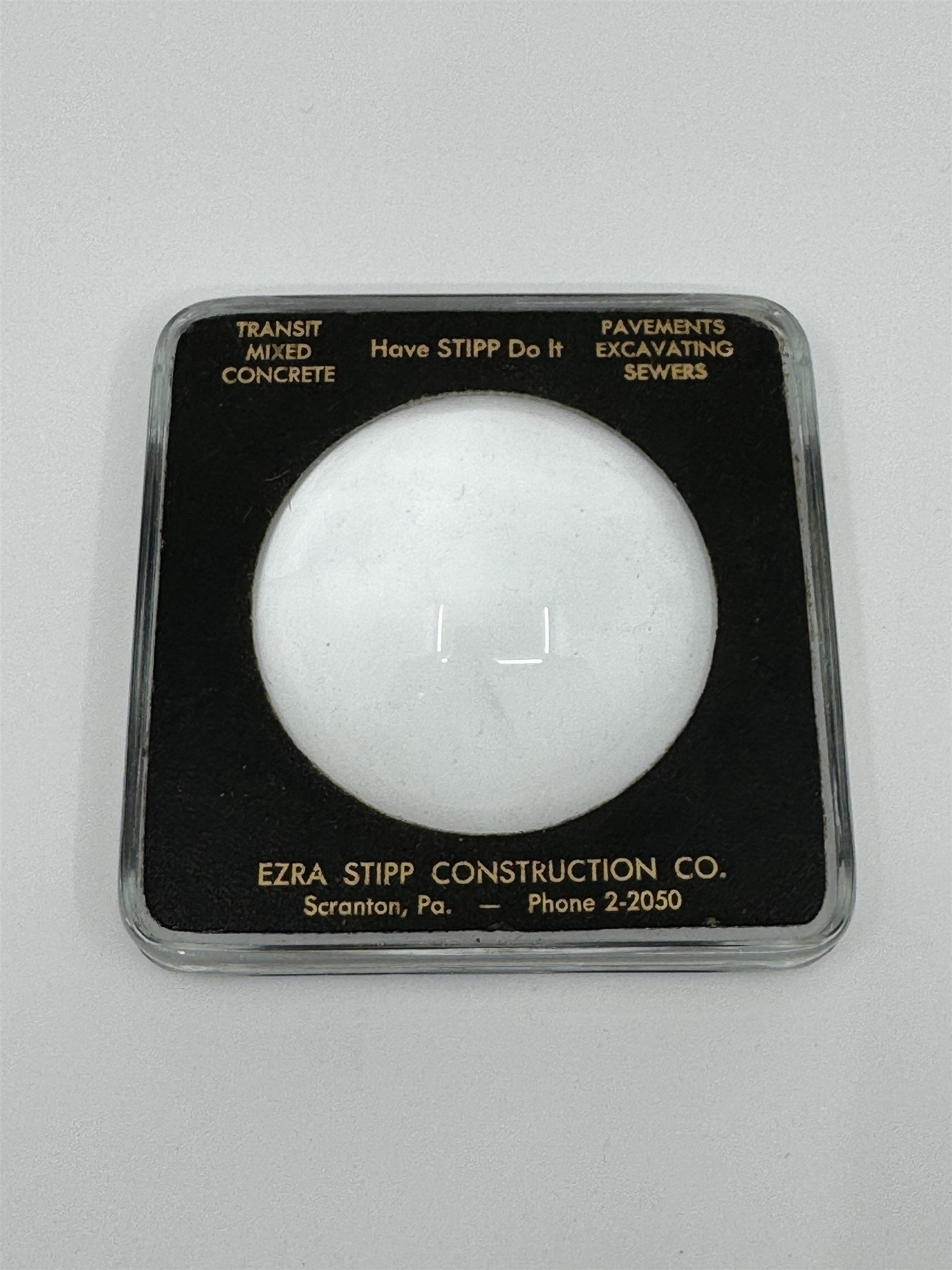 Vintage Map Reader Magnifier Ezra Stipp Construction Co Scranton PA Pennsylvania
