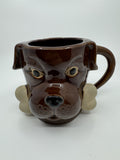Boston Warehouse Chocolate Lab /w Bone Stoneware Coffee Cup Mug 18oz *chip btm*