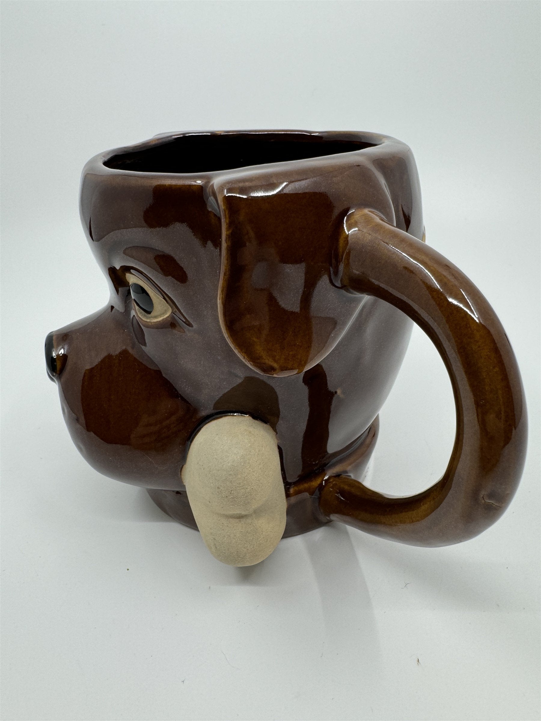 Boston Warehouse Chocolate Lab /w Bone Stoneware Coffee Cup Mug 18oz *chip btm*