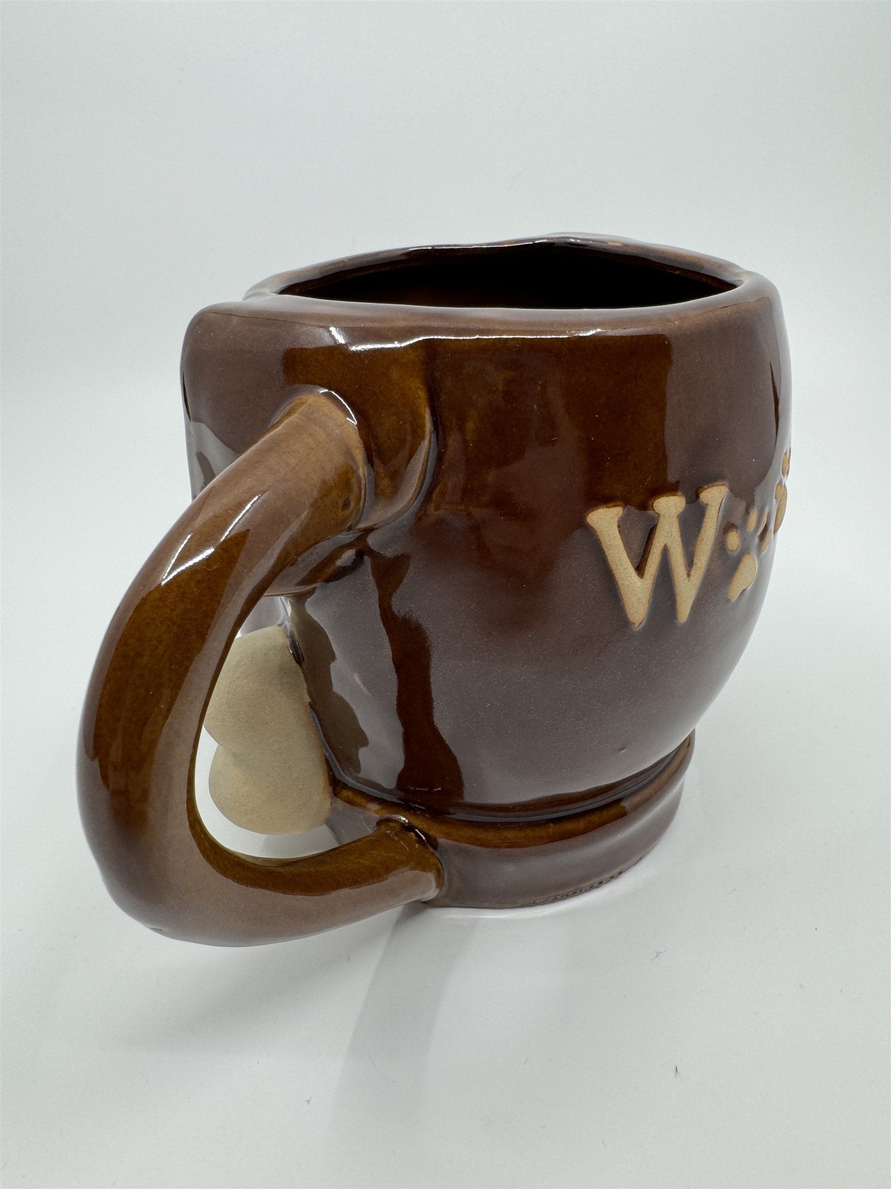 Boston Warehouse Chocolate Lab /w Bone Stoneware Coffee Cup Mug 18oz *chip btm*