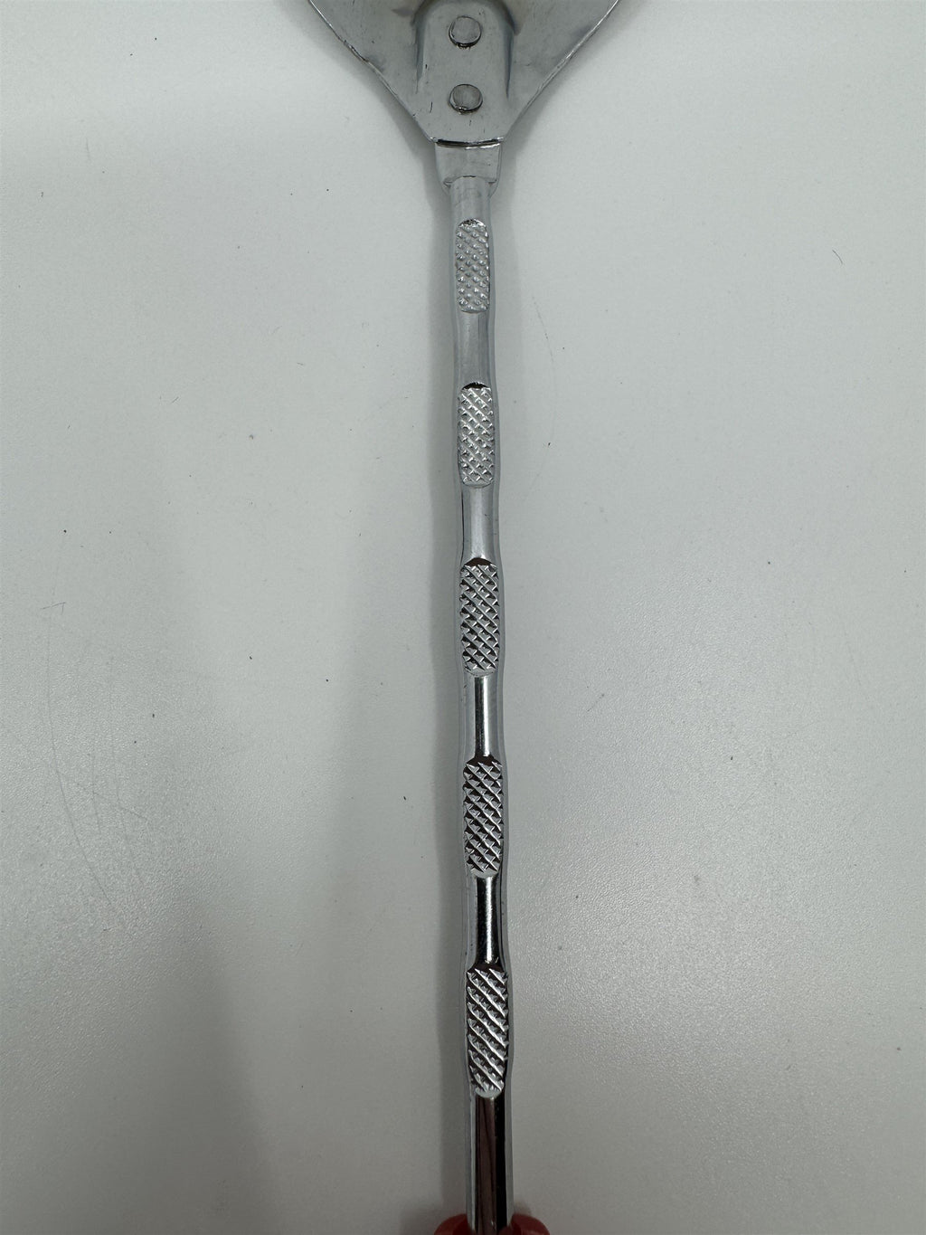 Vintage Nevco Cooking Serving Spoon Forged Stainless Steel Japan Red Handle