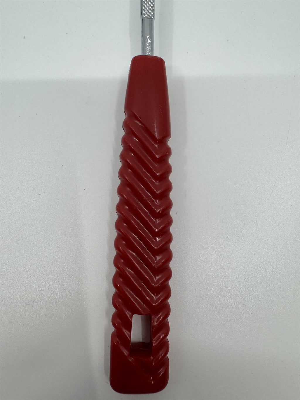 Vintage Nevco Cooking Serving Spoon Forged Stainless Steel Japan Red Handle
