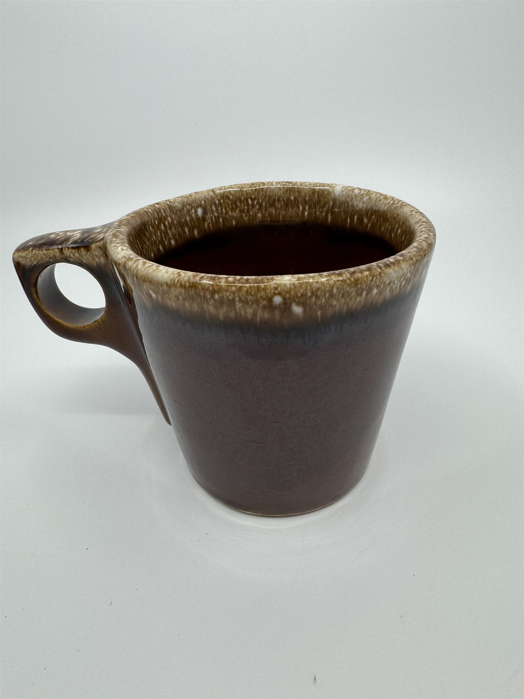 Set of 3 Hull USA Oven Proof Pottery Mug Widemouth Chocolate Drip Glaze Cups