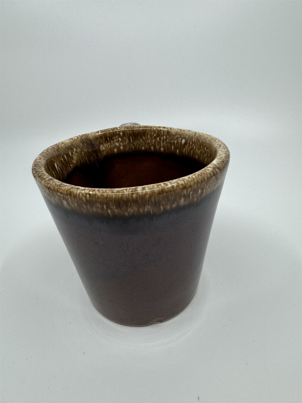 Set of 3 Hull USA Oven Proof Pottery Mug Widemouth Chocolate Drip Glaze Cups