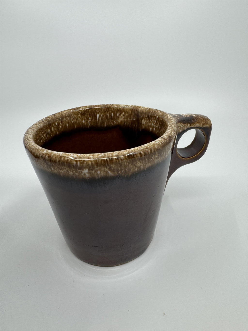 Set of 3 Hull USA Oven Proof Pottery Mug Widemouth Chocolate Drip Glaze Cups