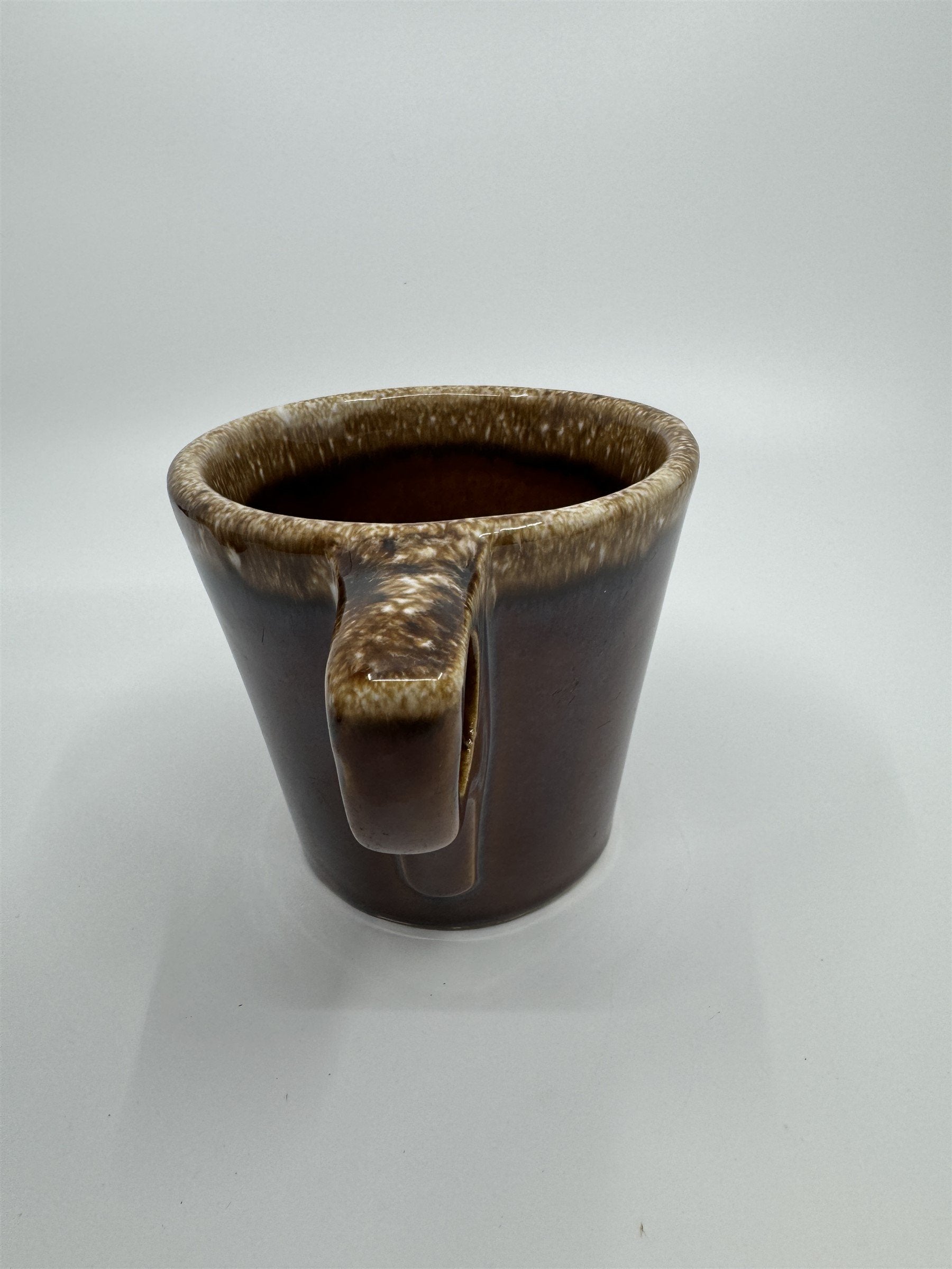 Set of 3 Hull USA Oven Proof Pottery Mug Widemouth Chocolate Drip Glaze Cups