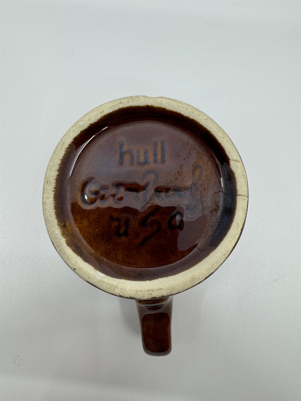 Set of 3 Hull USA Oven Proof Pottery Mug Widemouth Chocolate Drip Glaze Cups
