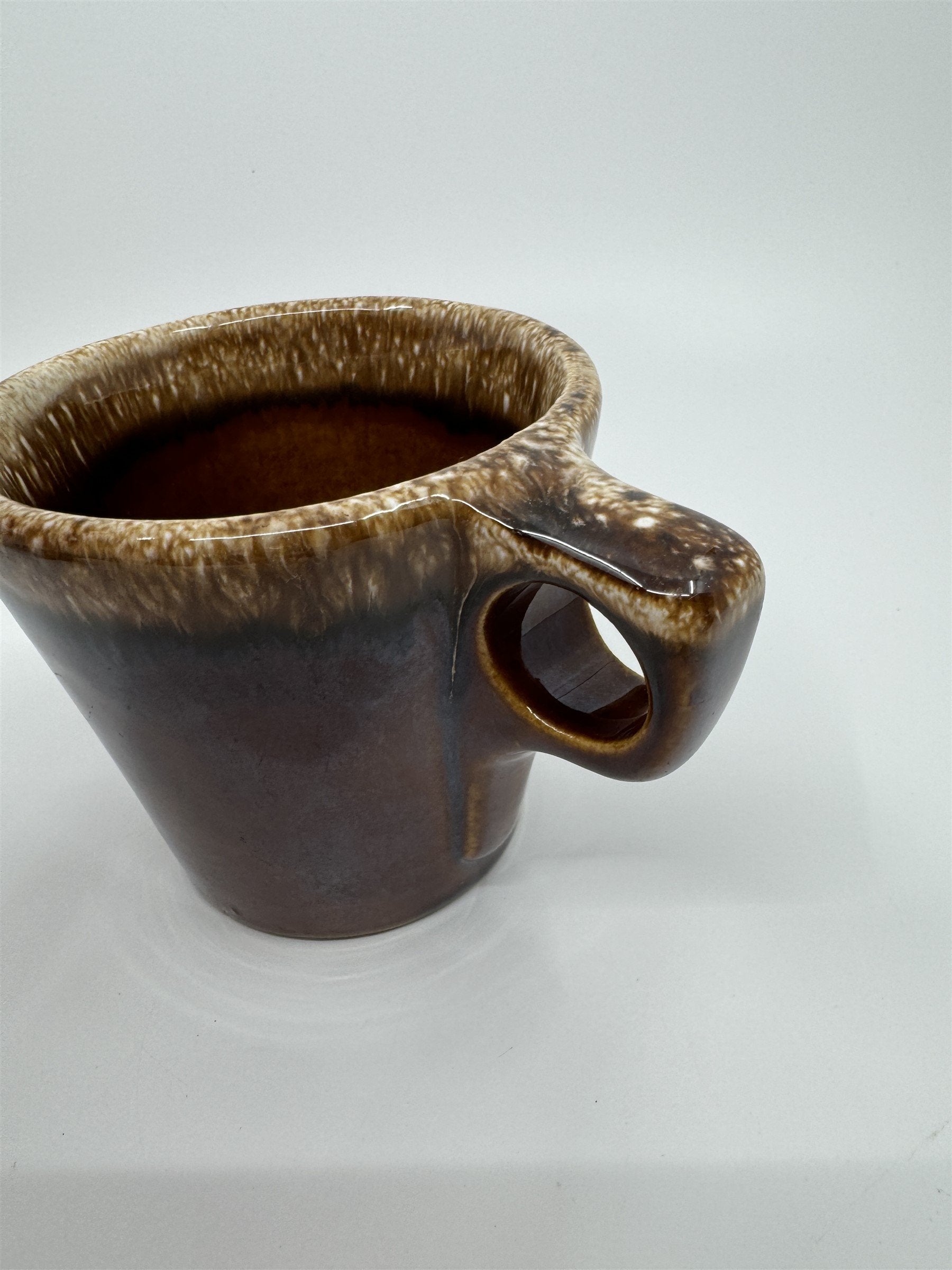 Set of 3 Hull USA Oven Proof Pottery Mug Widemouth Chocolate Drip Glaze Cups