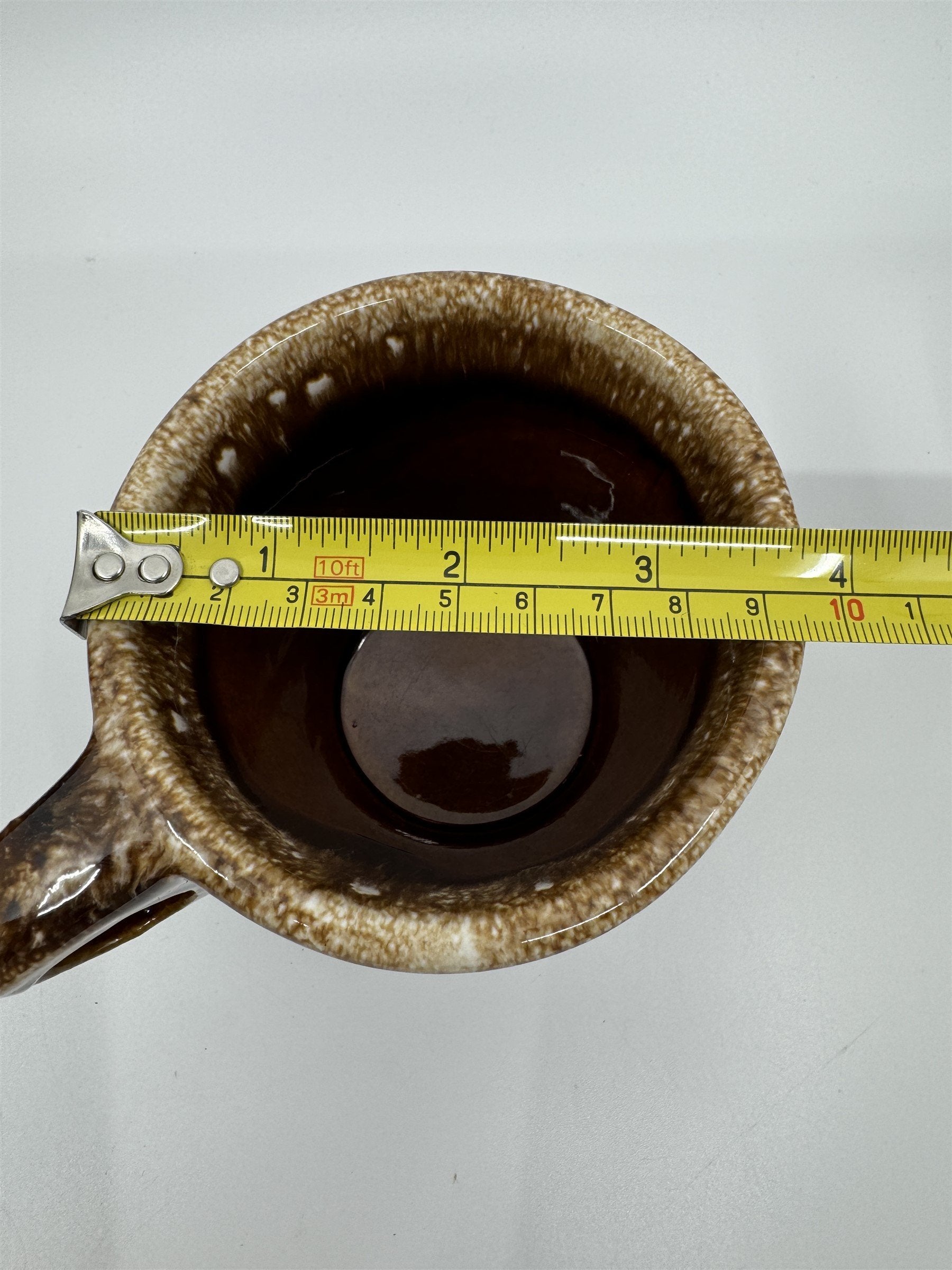 Set of 3 Hull USA Oven Proof Pottery Mug Widemouth Chocolate Drip Glaze Cups