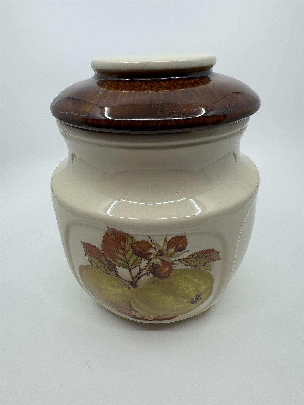 Vintage McCoy Cookie Jar #1123 Fruit Festival Ceramic Apples/Hazelnuts Kitchen