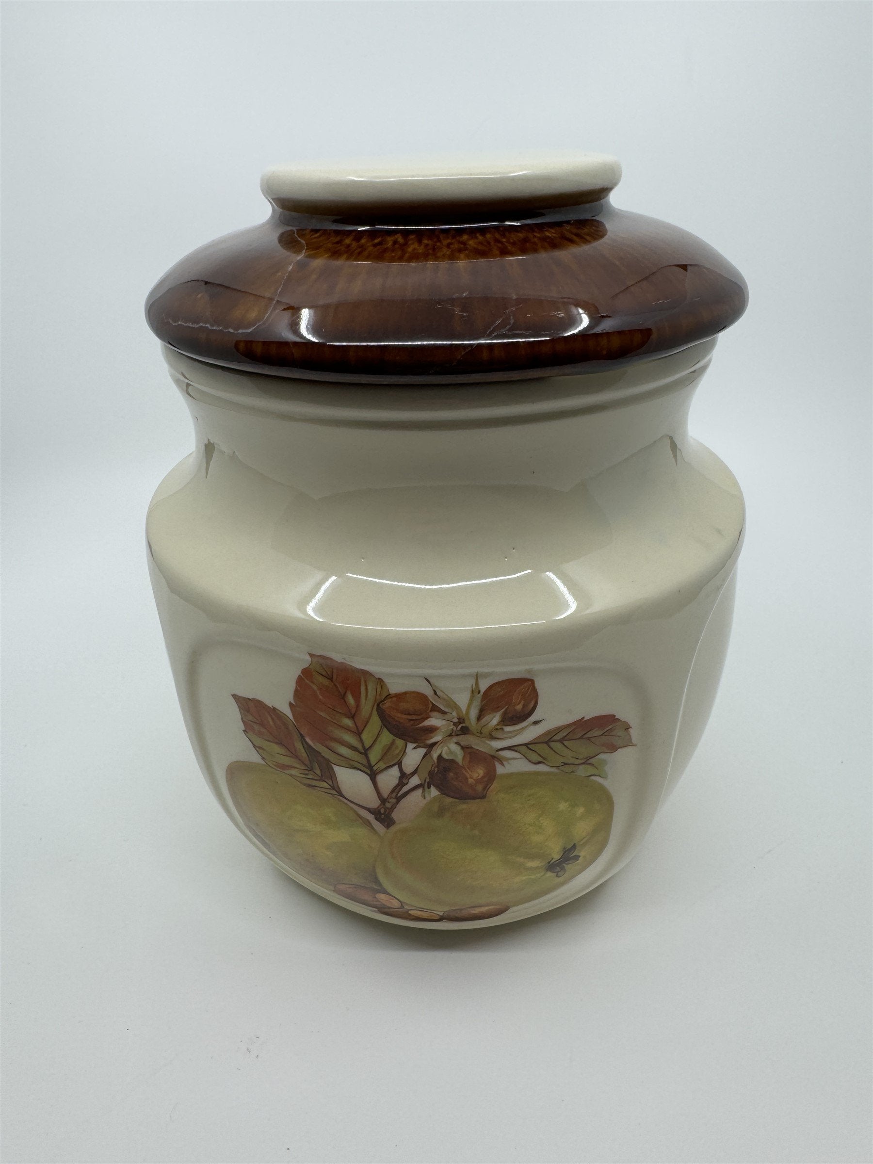 Vintage McCoy Cookie Jar #1123 Fruit Festival Ceramic Apples/Hazelnuts Kitchen