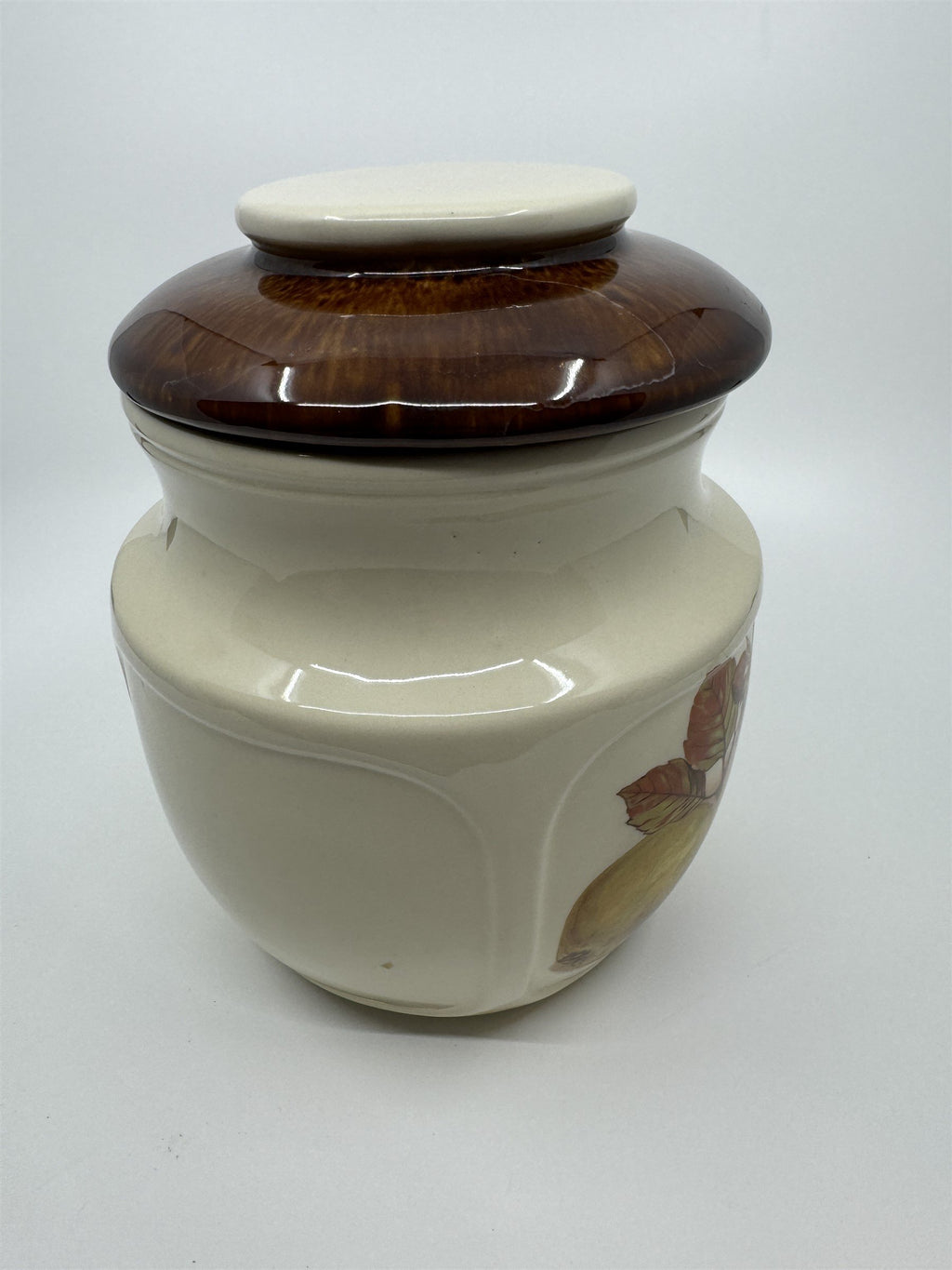 Vintage McCoy Cookie Jar #1123 Fruit Festival Ceramic Apples/Hazelnuts Kitchen