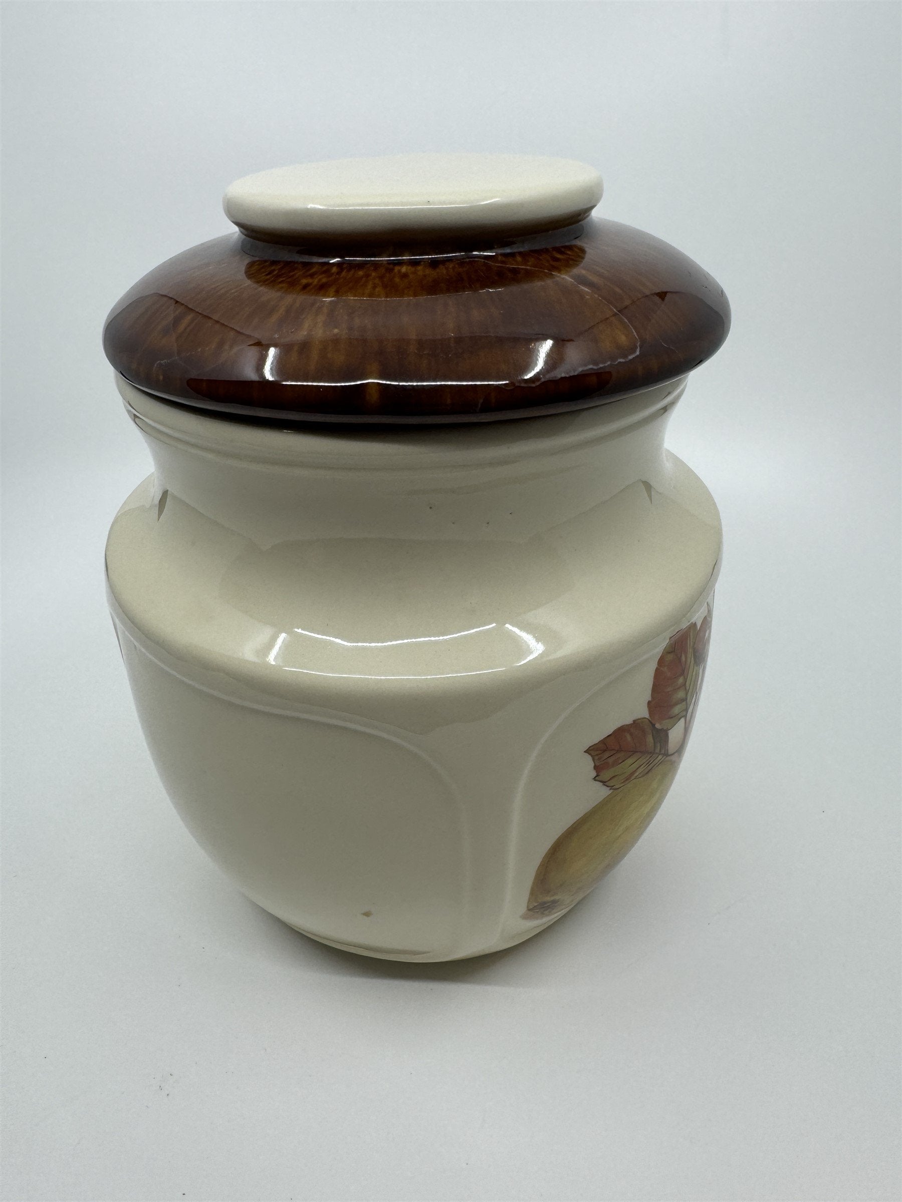 Vintage McCoy Cookie Jar #1123 Fruit Festival Ceramic Apples/Hazelnuts Kitchen