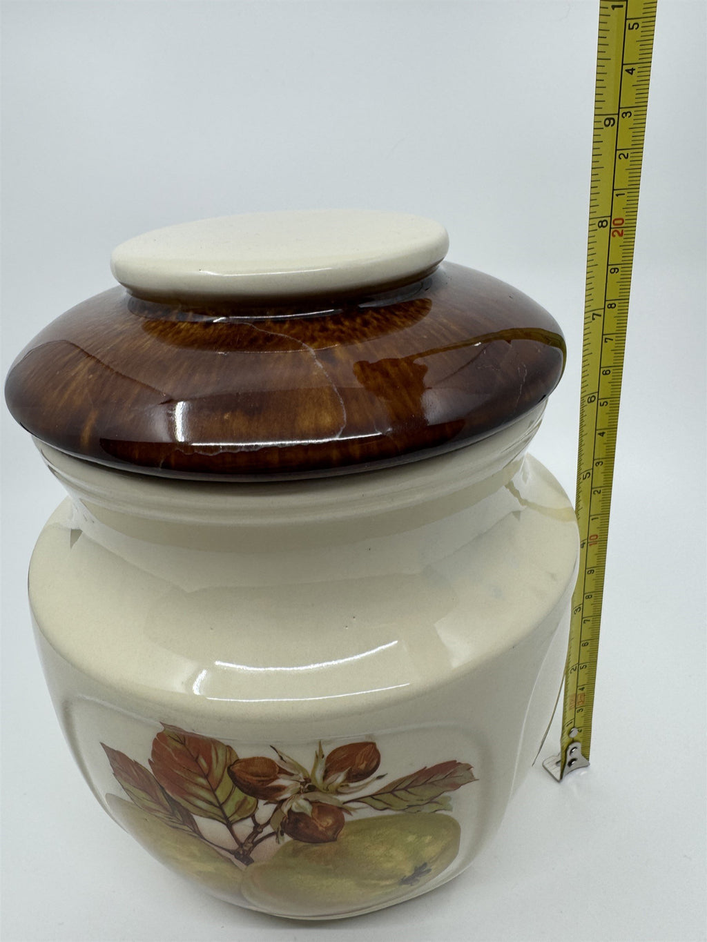 Vintage McCoy Cookie Jar #1123 Fruit Festival Ceramic Apples/Hazelnuts Kitchen