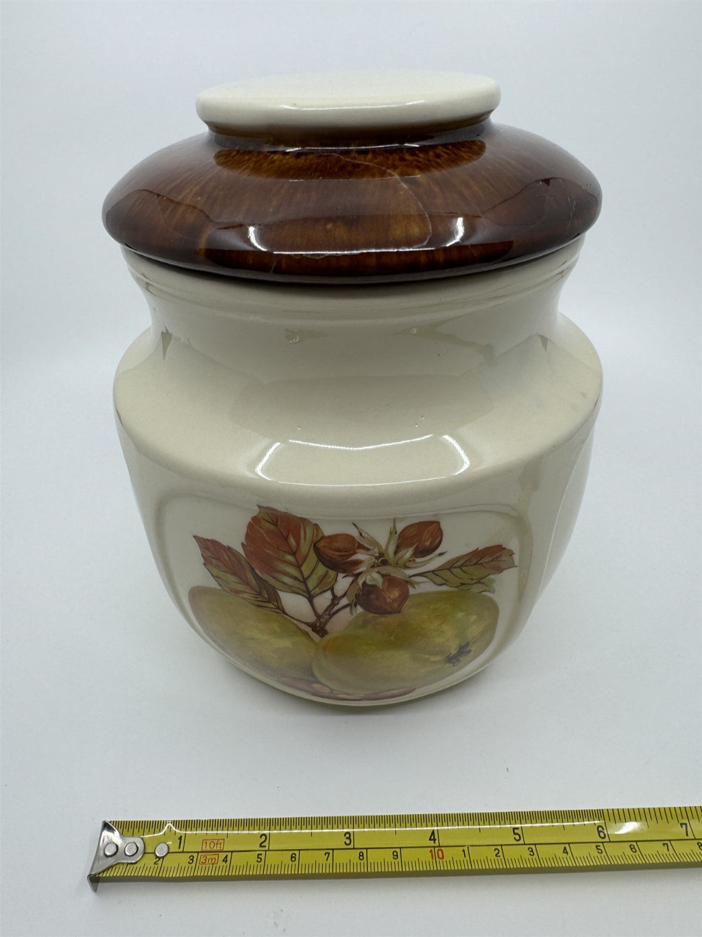 Vintage McCoy Cookie Jar #1123 Fruit Festival Ceramic Apples/Hazelnuts Kitchen