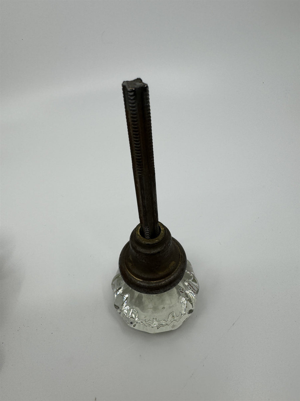 Vintage 12 Point Glass & Brass Door Knob Antique