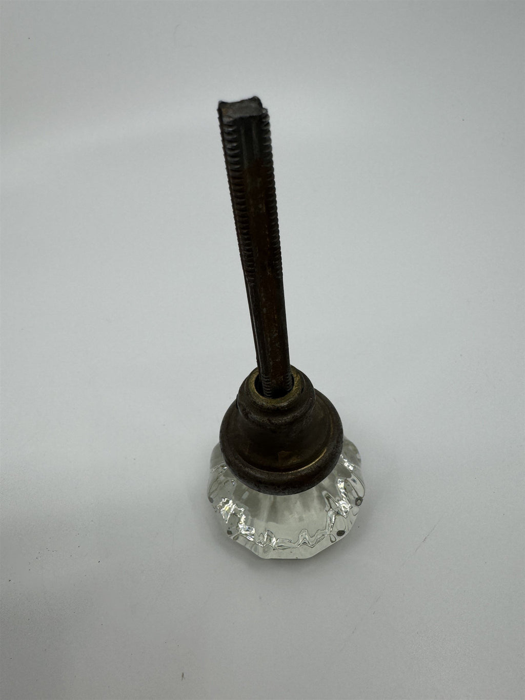 Vintage 12 Point Glass & Brass Door Knob Antique