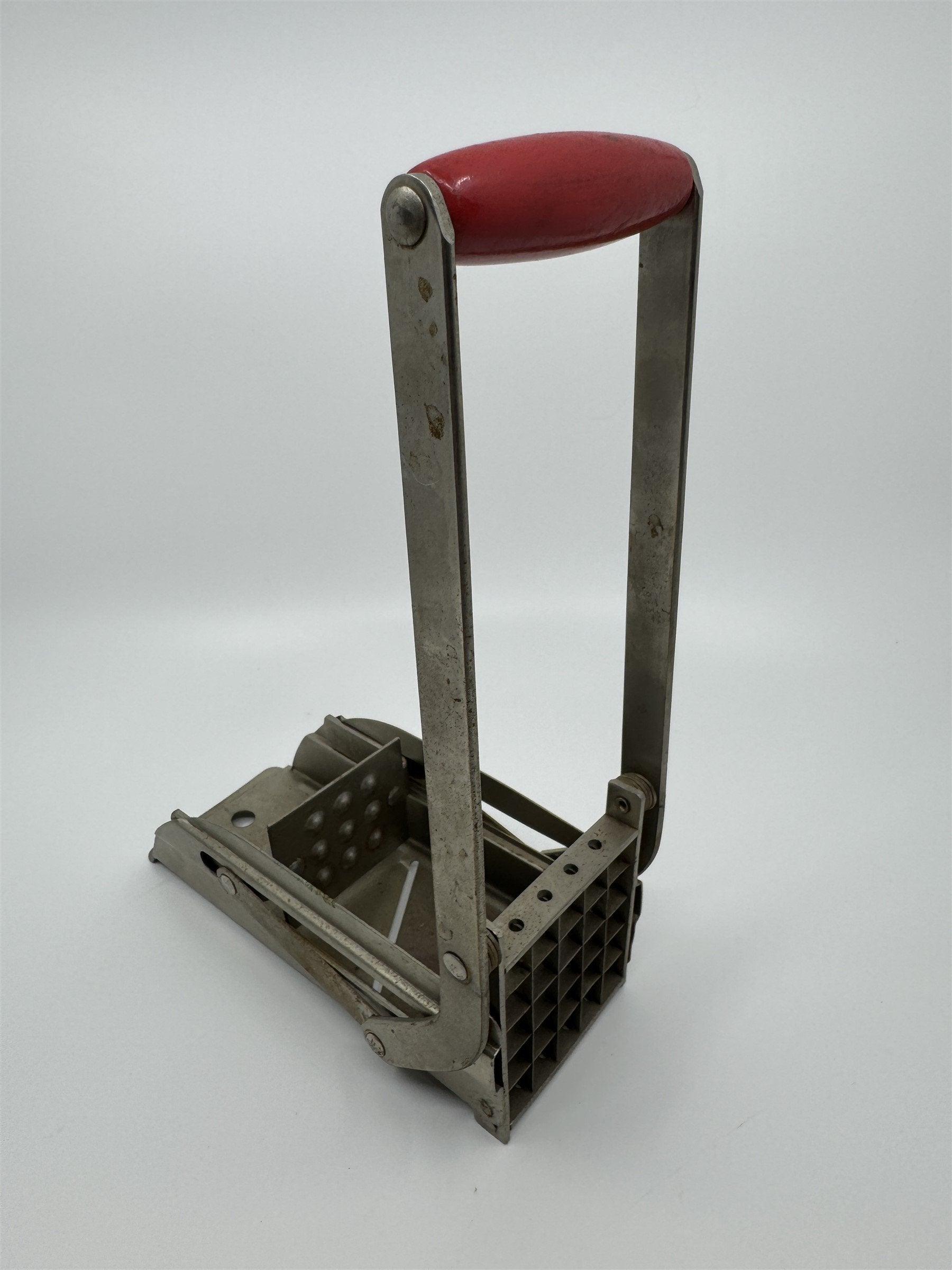 Vintage Potato Cutter Slicer Manual French Fry Machine Cutter Red