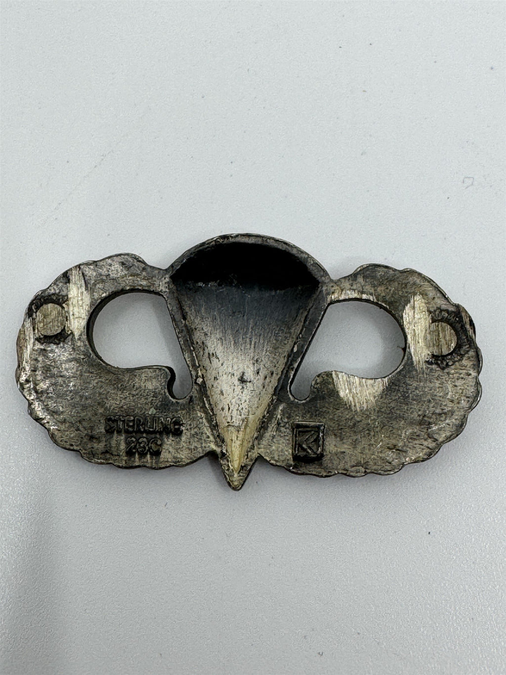 Vintage WWII Sterling Silver US Army Airborne Jump Parachute Pin/Badge 23C