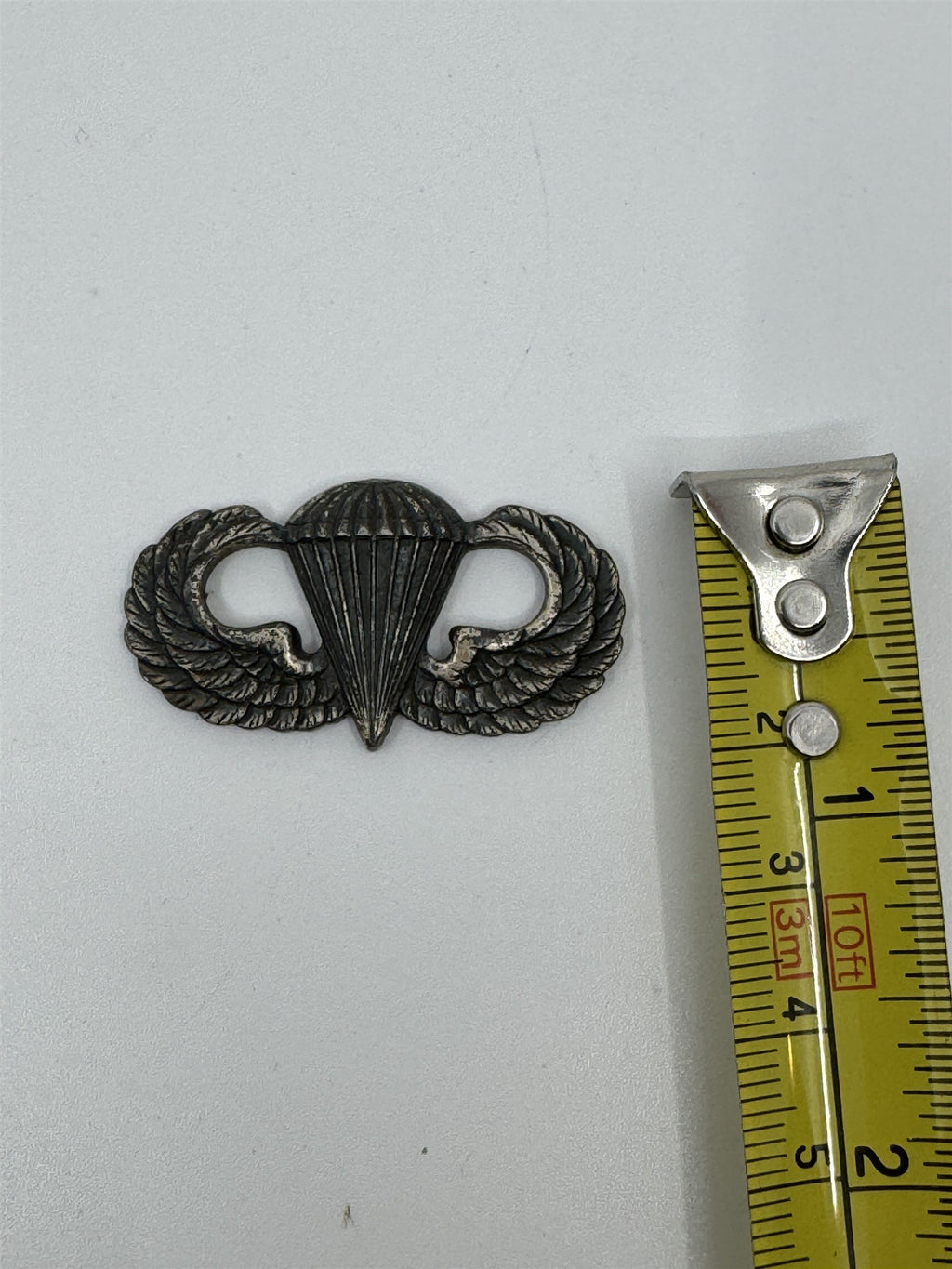 Vintage WWII Sterling Silver US Army Airborne Jump Parachute Pin/Badge 23C